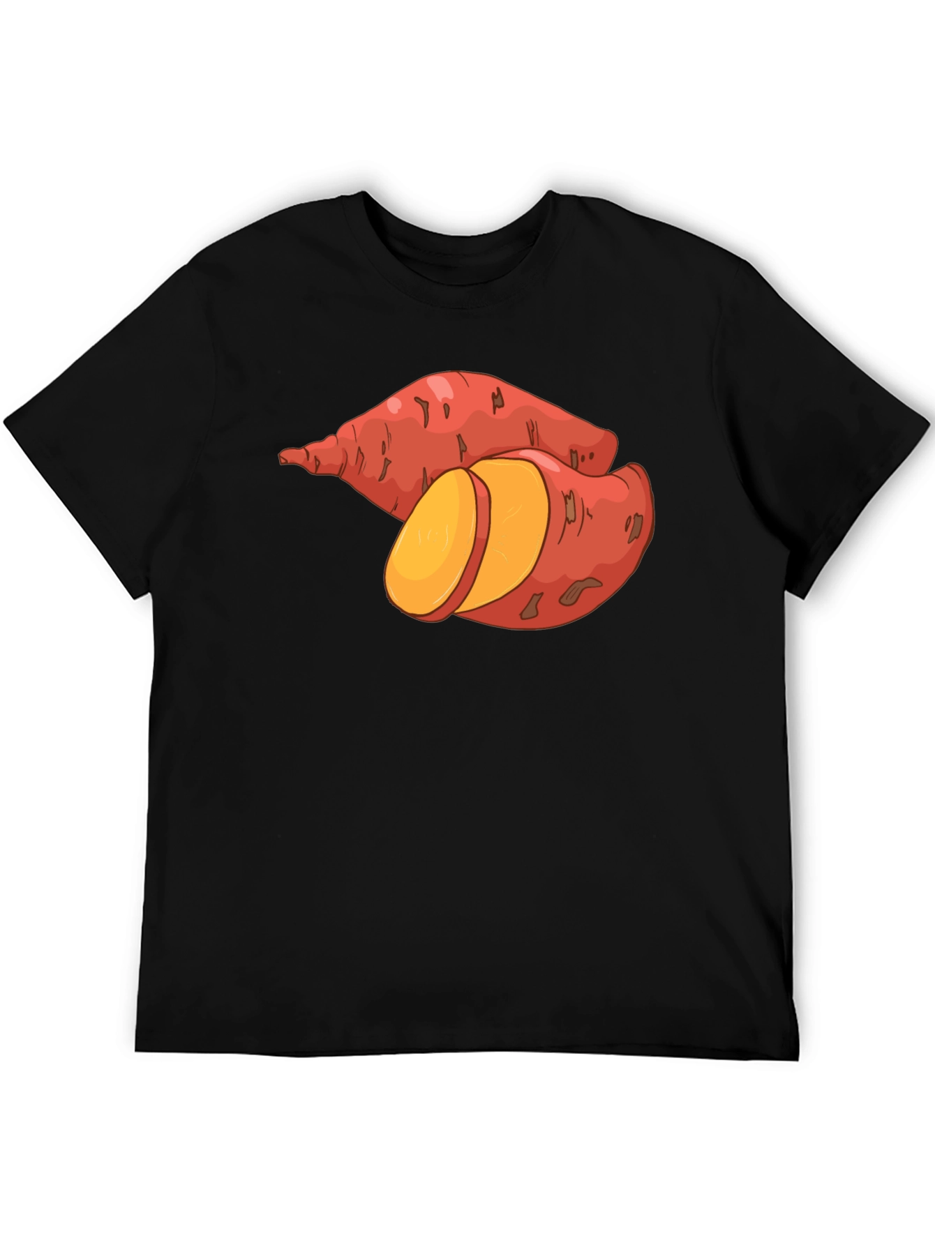 Black Sweet Potato Graphic Tee - Black Unisex T-Shirt view 5