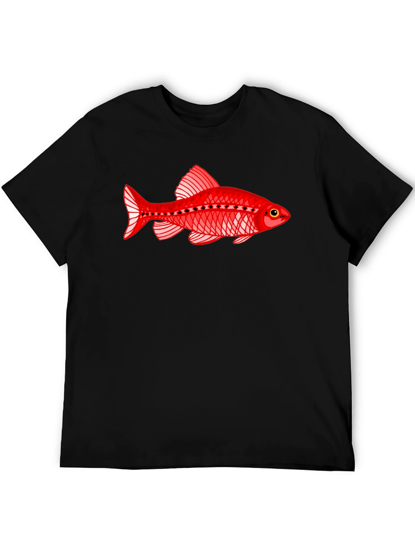 Black Red Fish Graphic T-Shirt view 5
