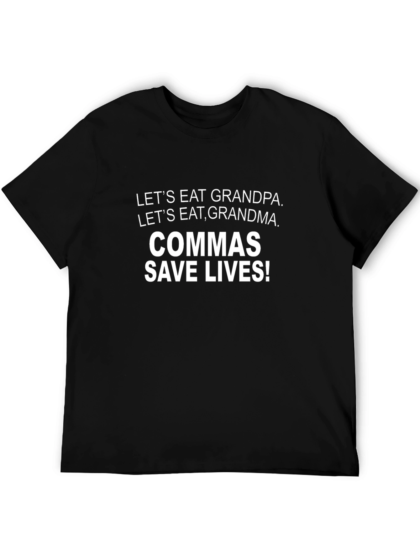 Black Commas Save Lives Graphic Tee - Black Cotton T-Shirt view 5