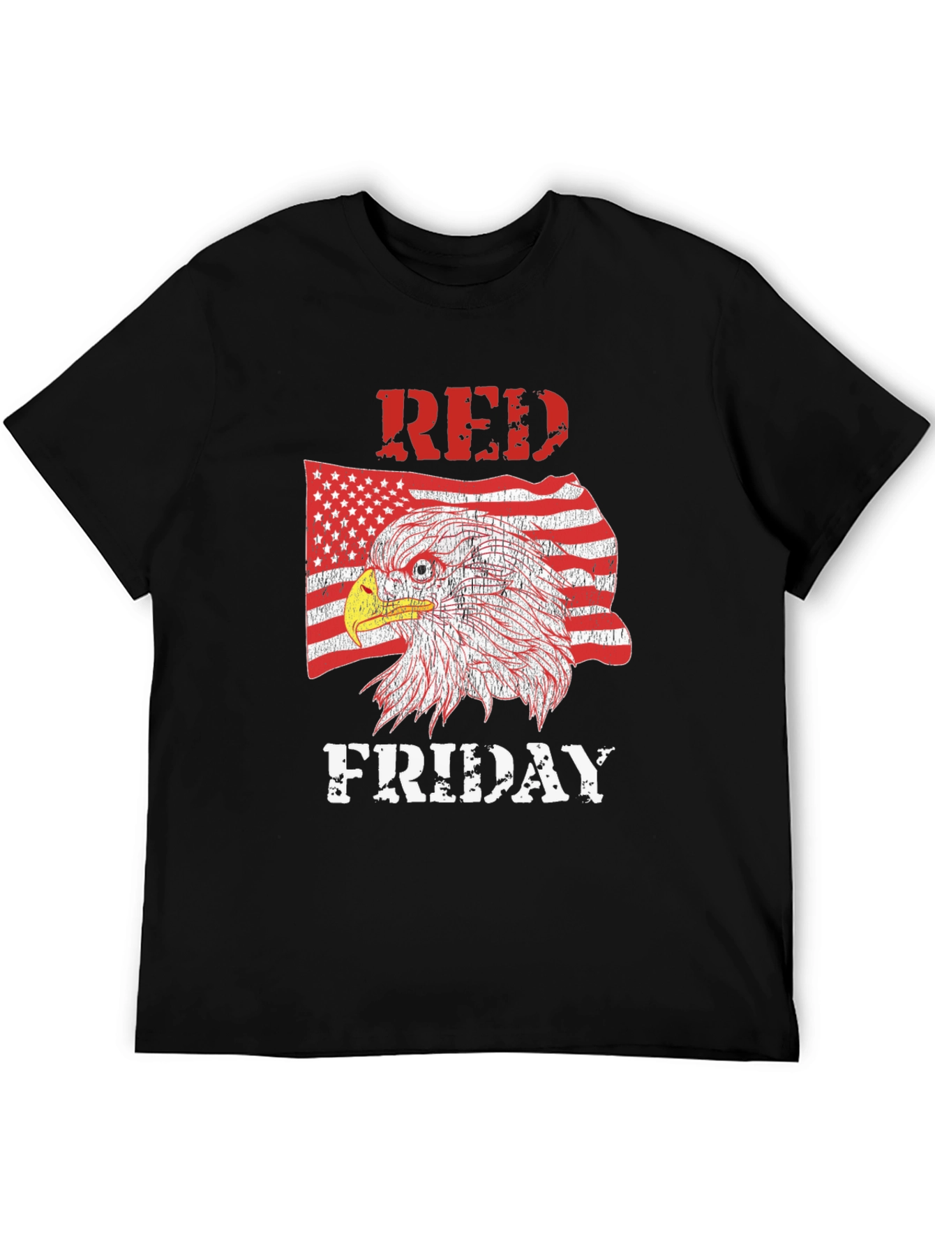 Black RED Friday Eagle Graphic Tee - Men's Black T-Shirt view 5