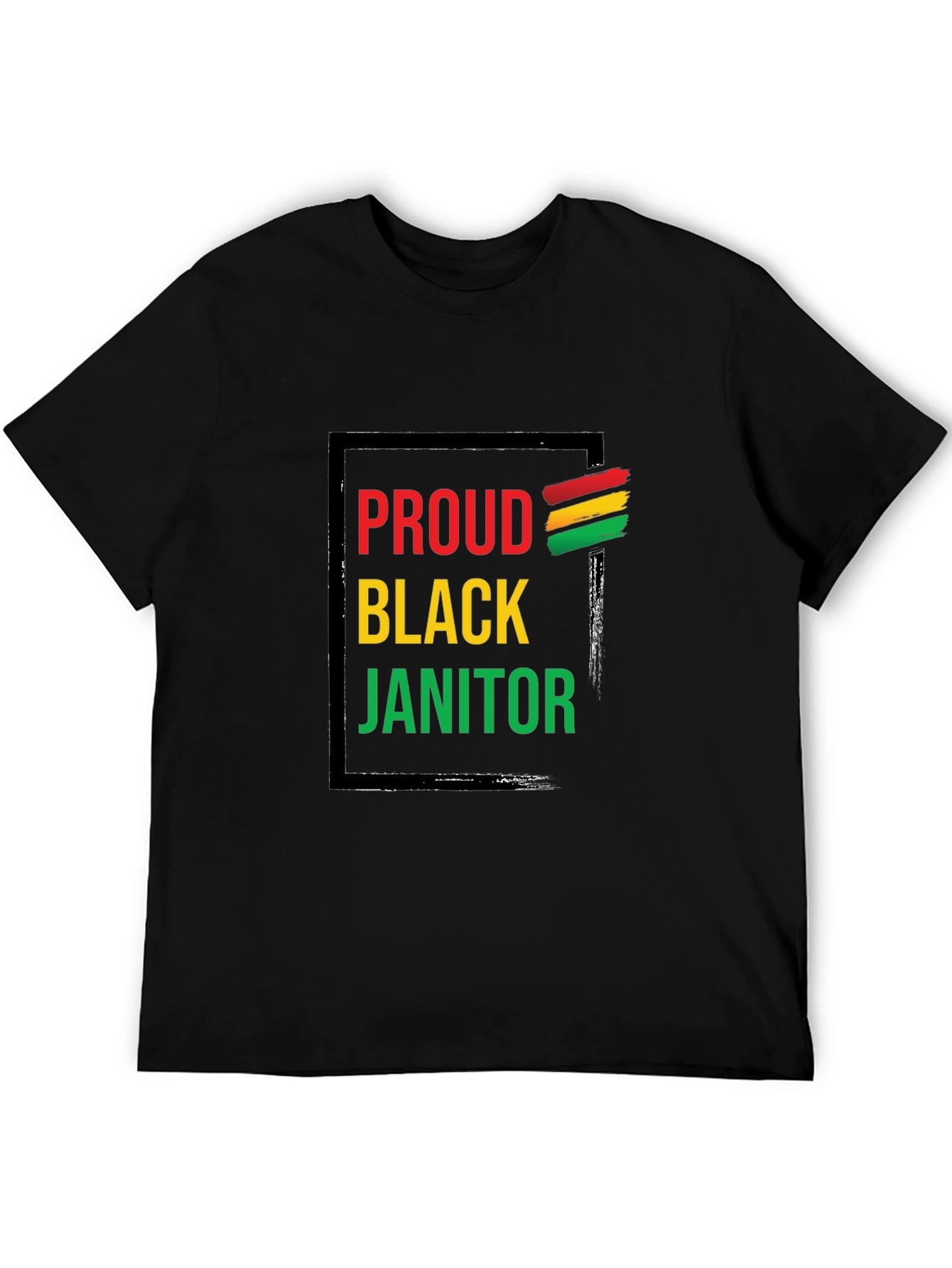 Black Proud Black Janitor T-Shirt view 5