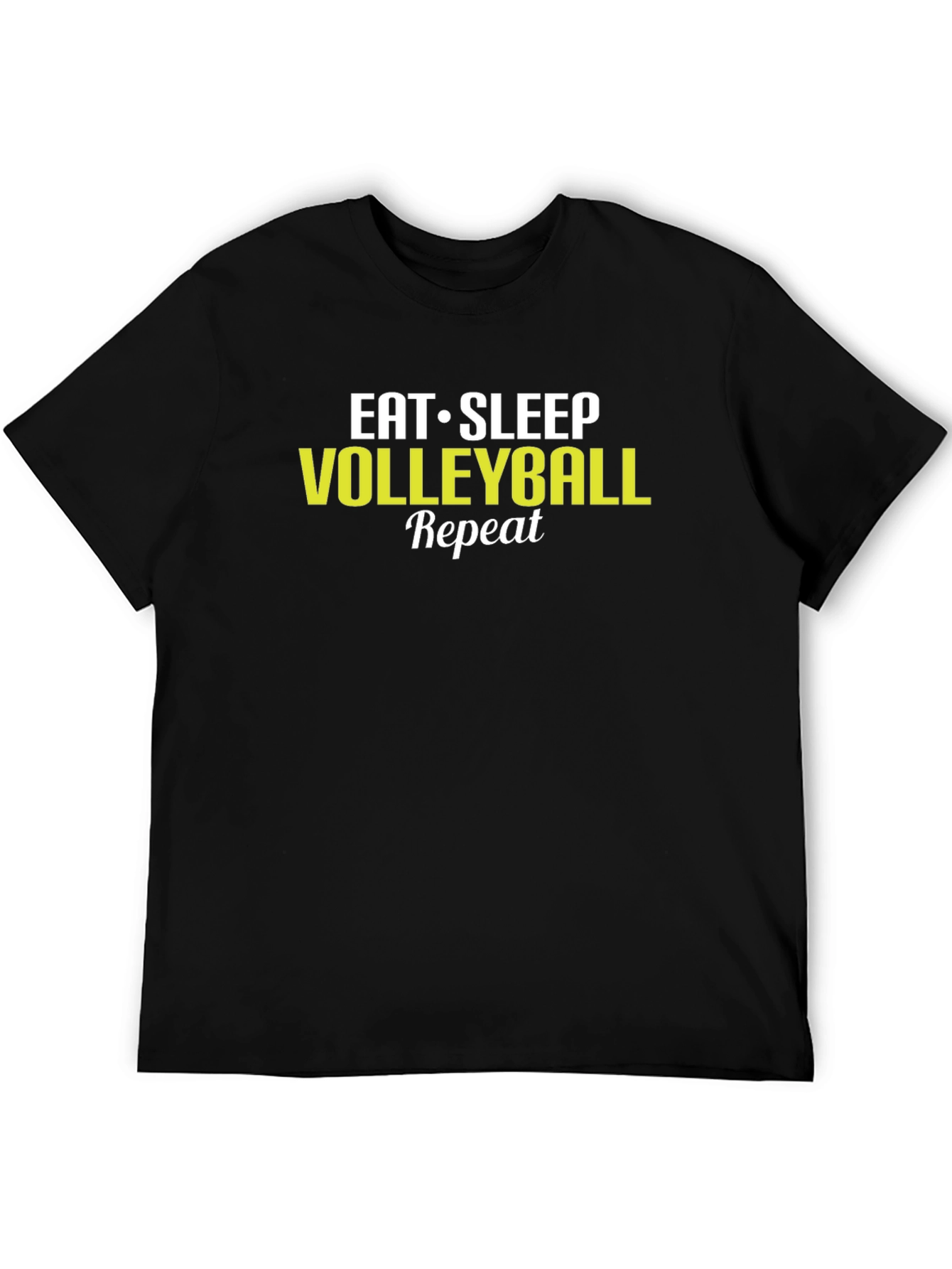 Black Eat Sleep Volleyball Repeat Black T-Shirt view 5