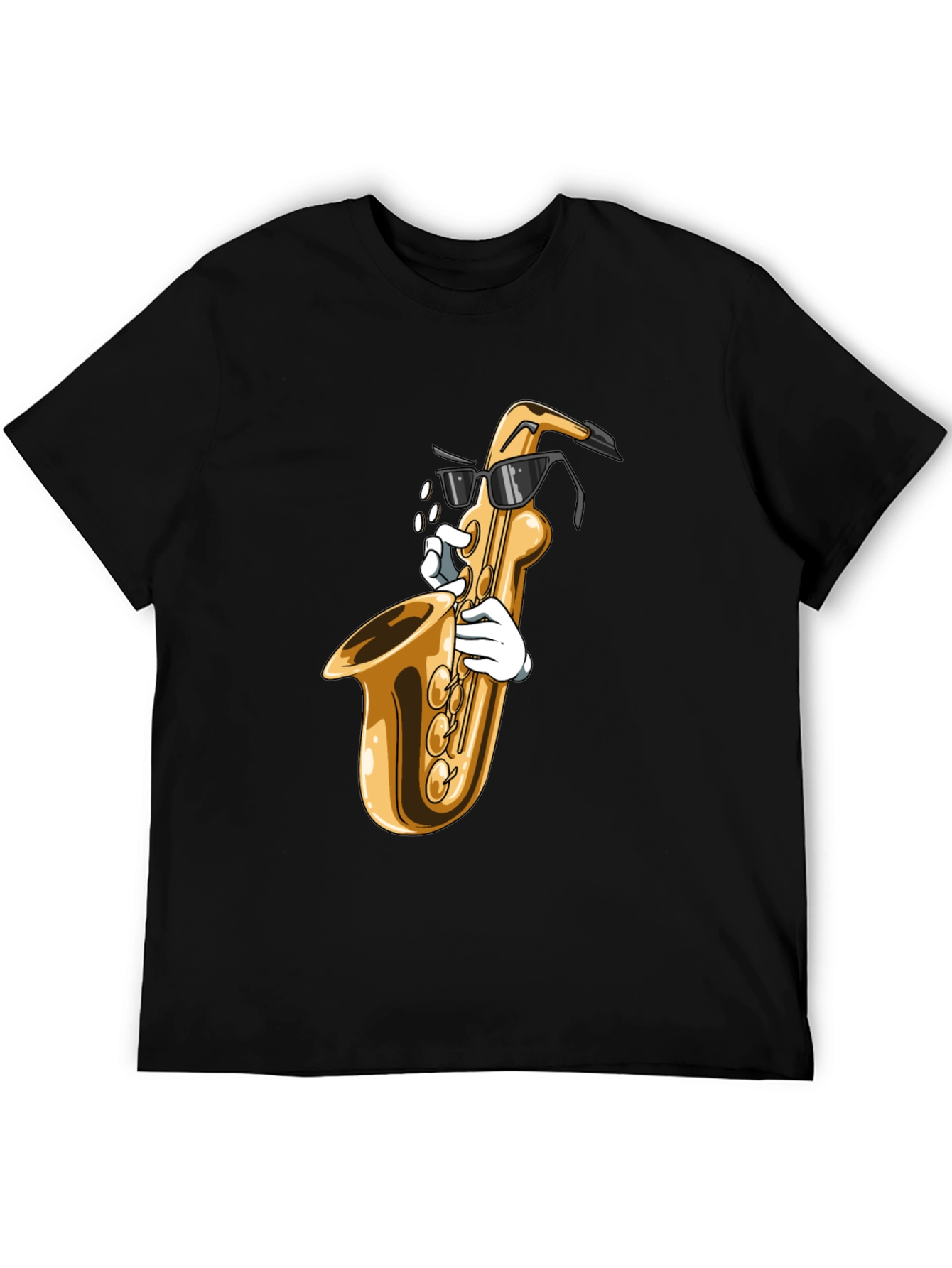 Black Cool Saxophone Graphic Tee - Music Lover Shirt view 5