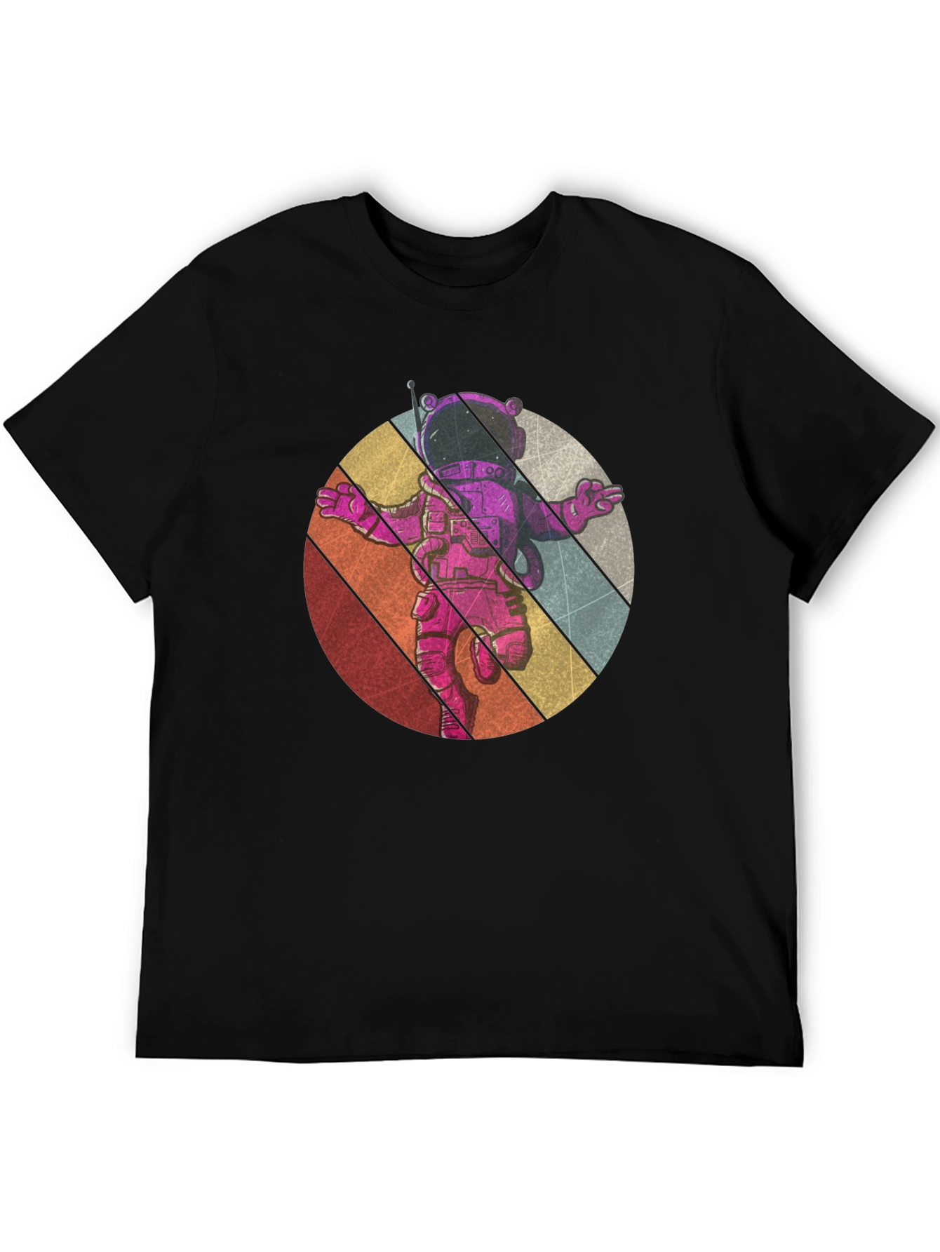 Black Retro Astronaut Graphic Tee - Black view 5