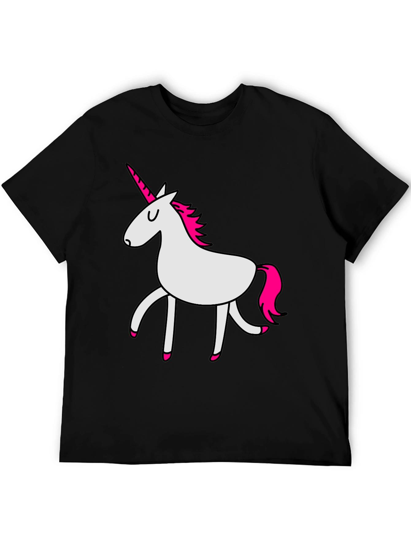 Black Unicorn Graphic T-Shirt - Black Crew Neck Tee view 5