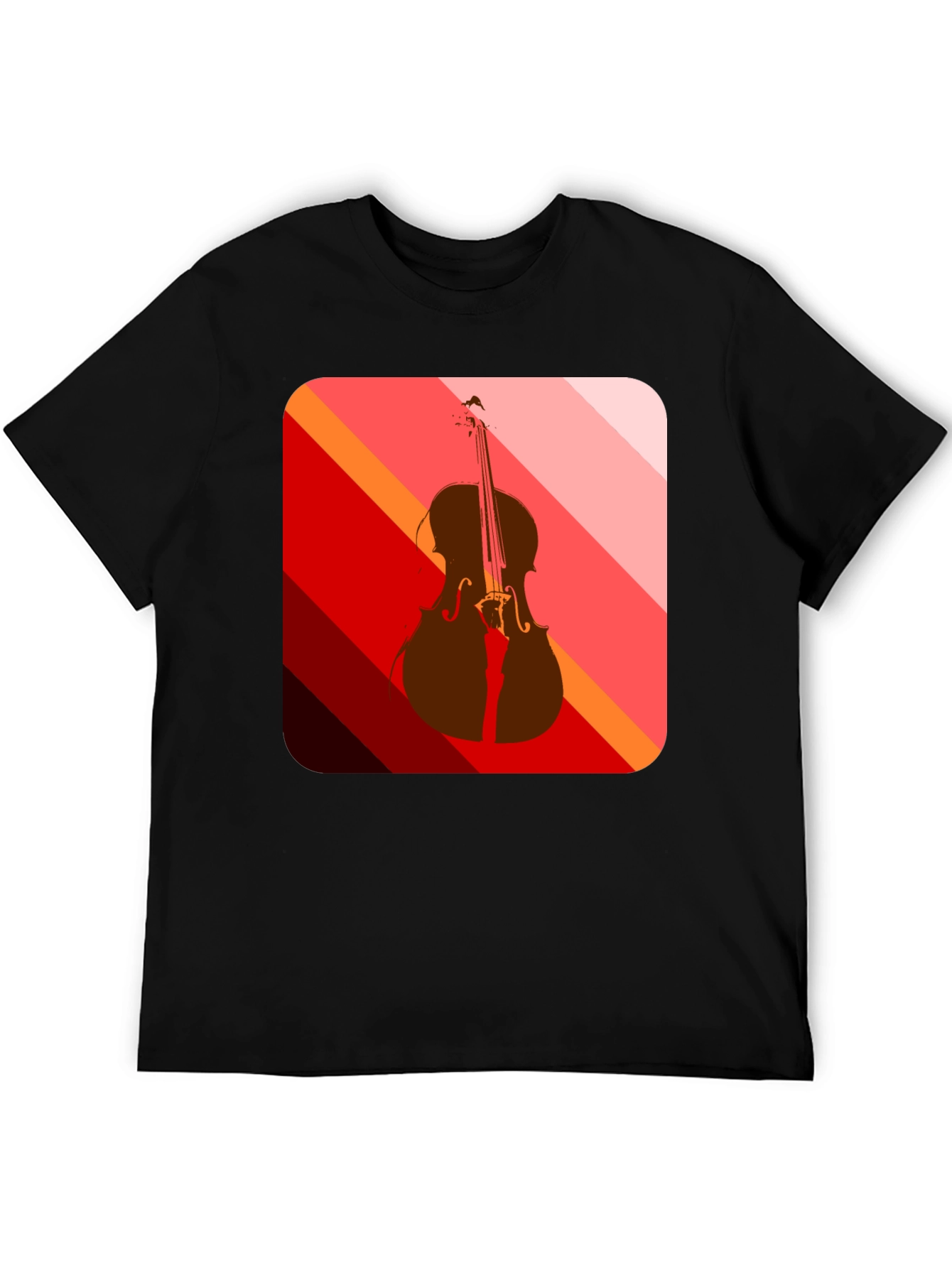 Black Abstract Cello Graphic Tee - Black view 5
