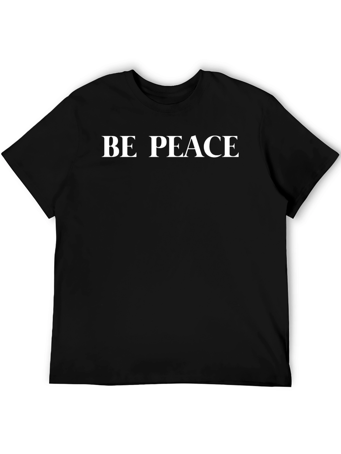 Black Be Peace Black Cotton Graphic Tee view 5