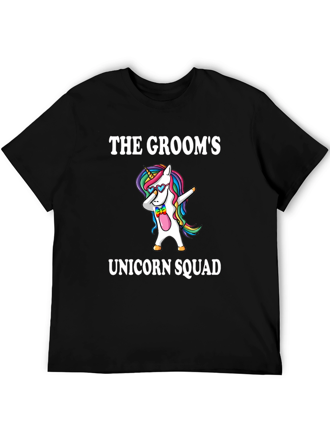 Black Groom's Unicorn Squad Black T-Shirt view 5