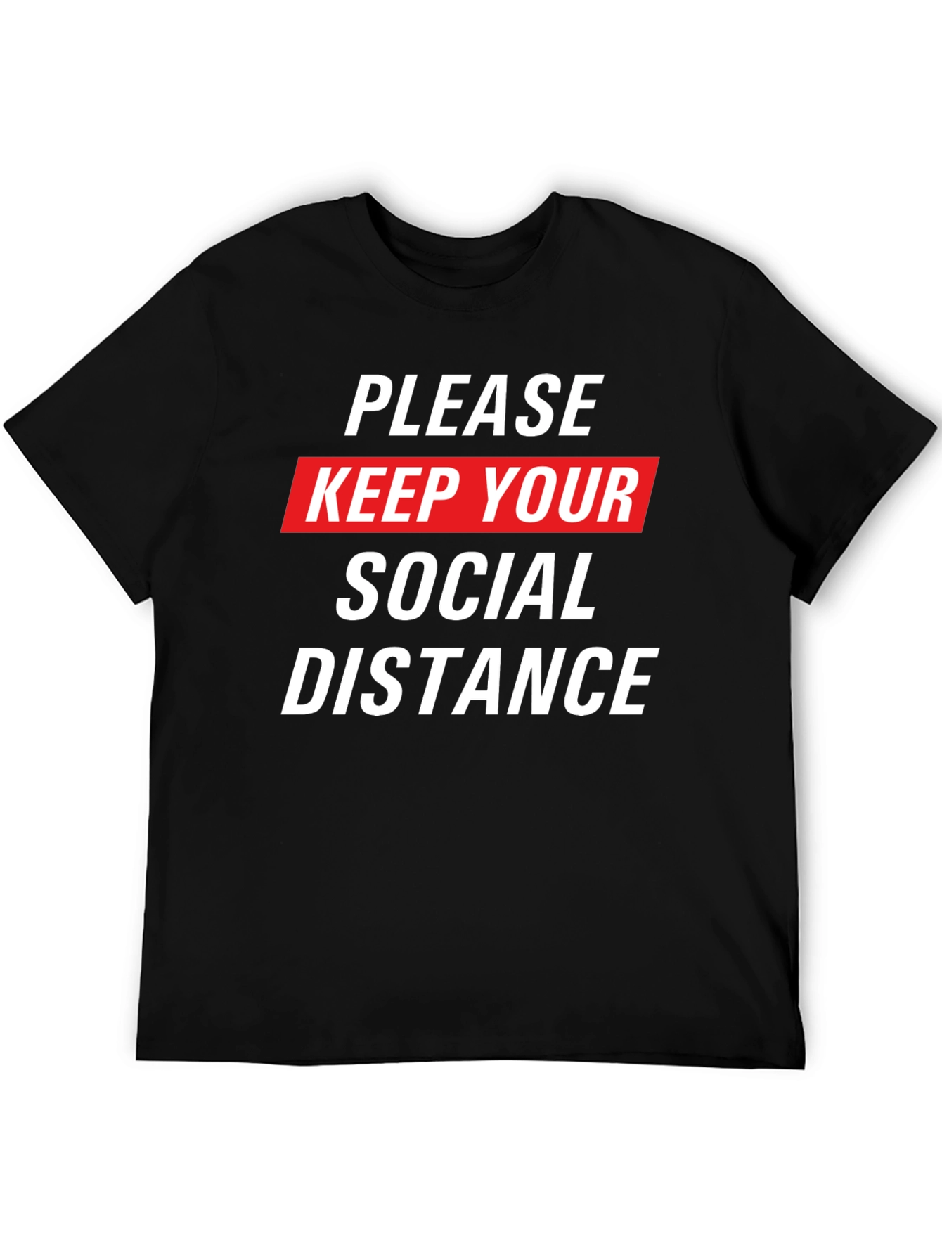 Black Social Distance Graphic Tee view 5