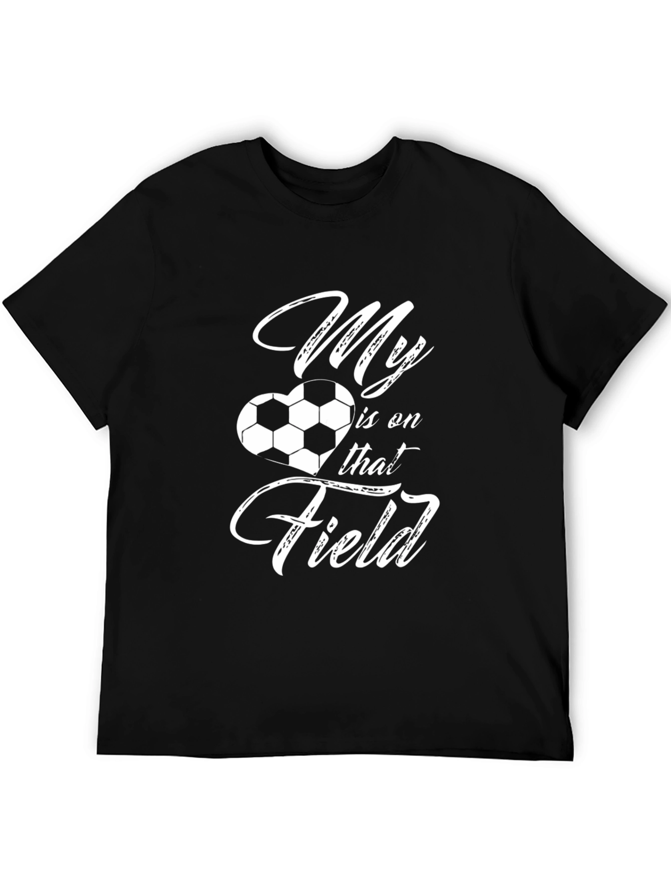 Black Soccer Mom T-Shirt - My Heart Is On That Field view 5