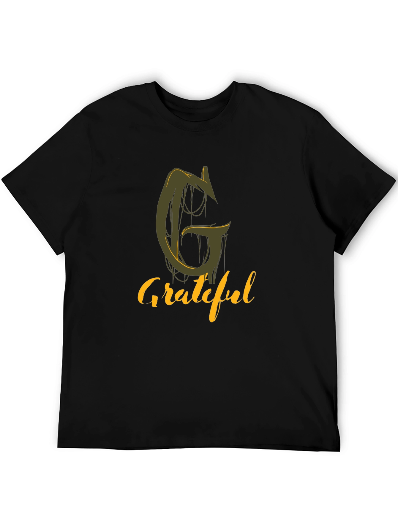 Black Grateful Graphic Tee - Stylish Black T-Shirt view 5