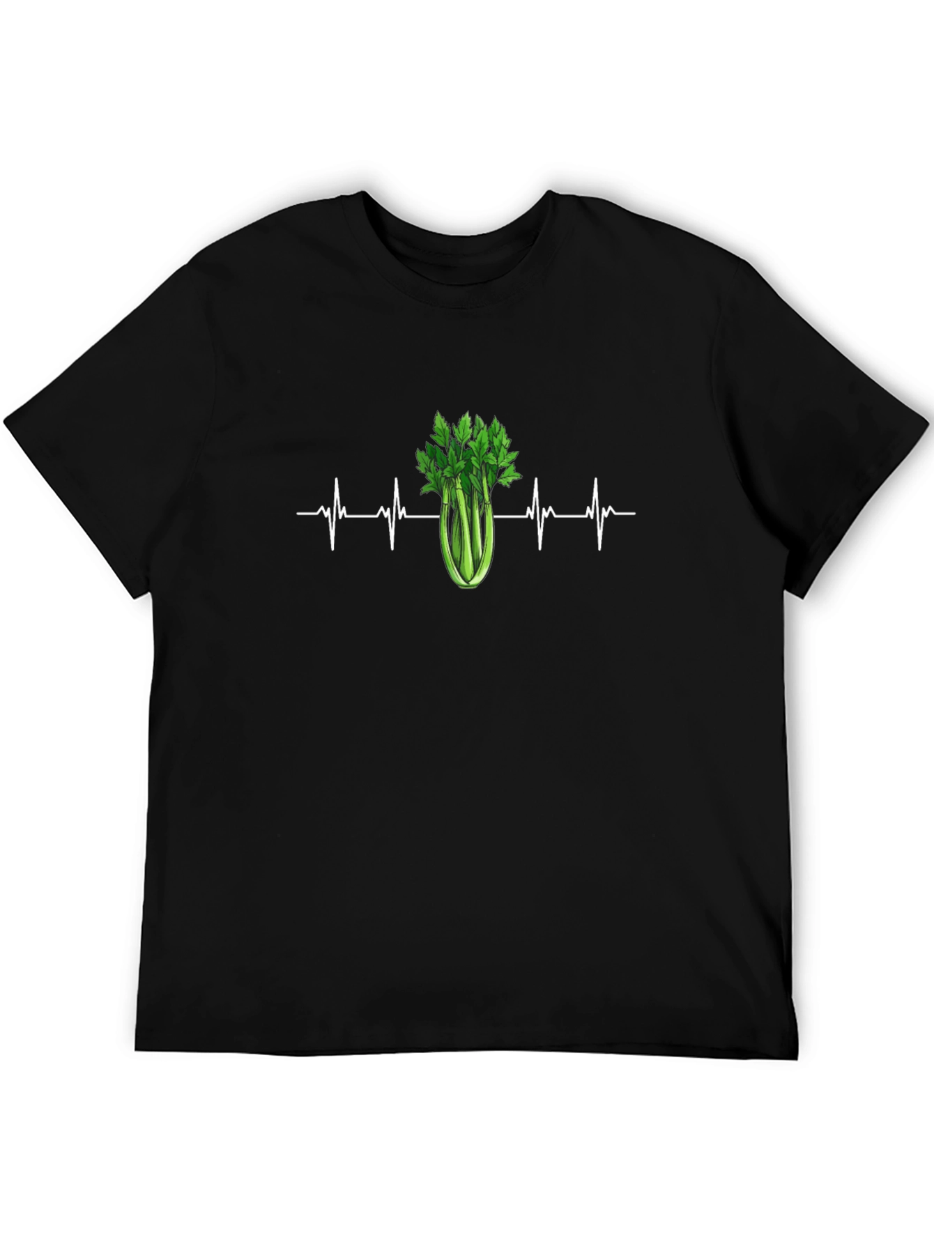 Black Celery Heartbeat T-Shirt - Healthy Living Tee view 5