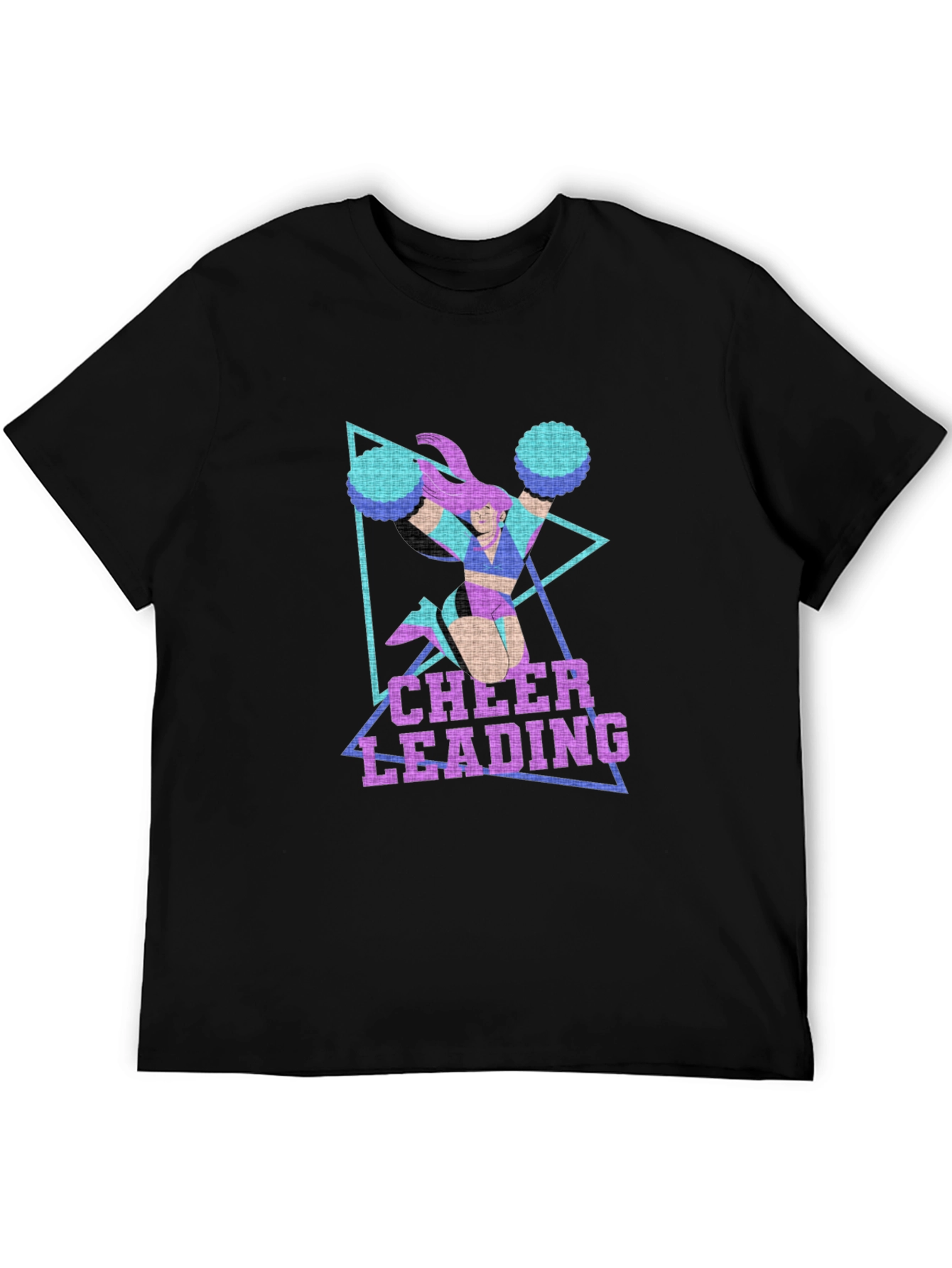 Black Cheerleading Graphic Print Black T-Shirt view 5