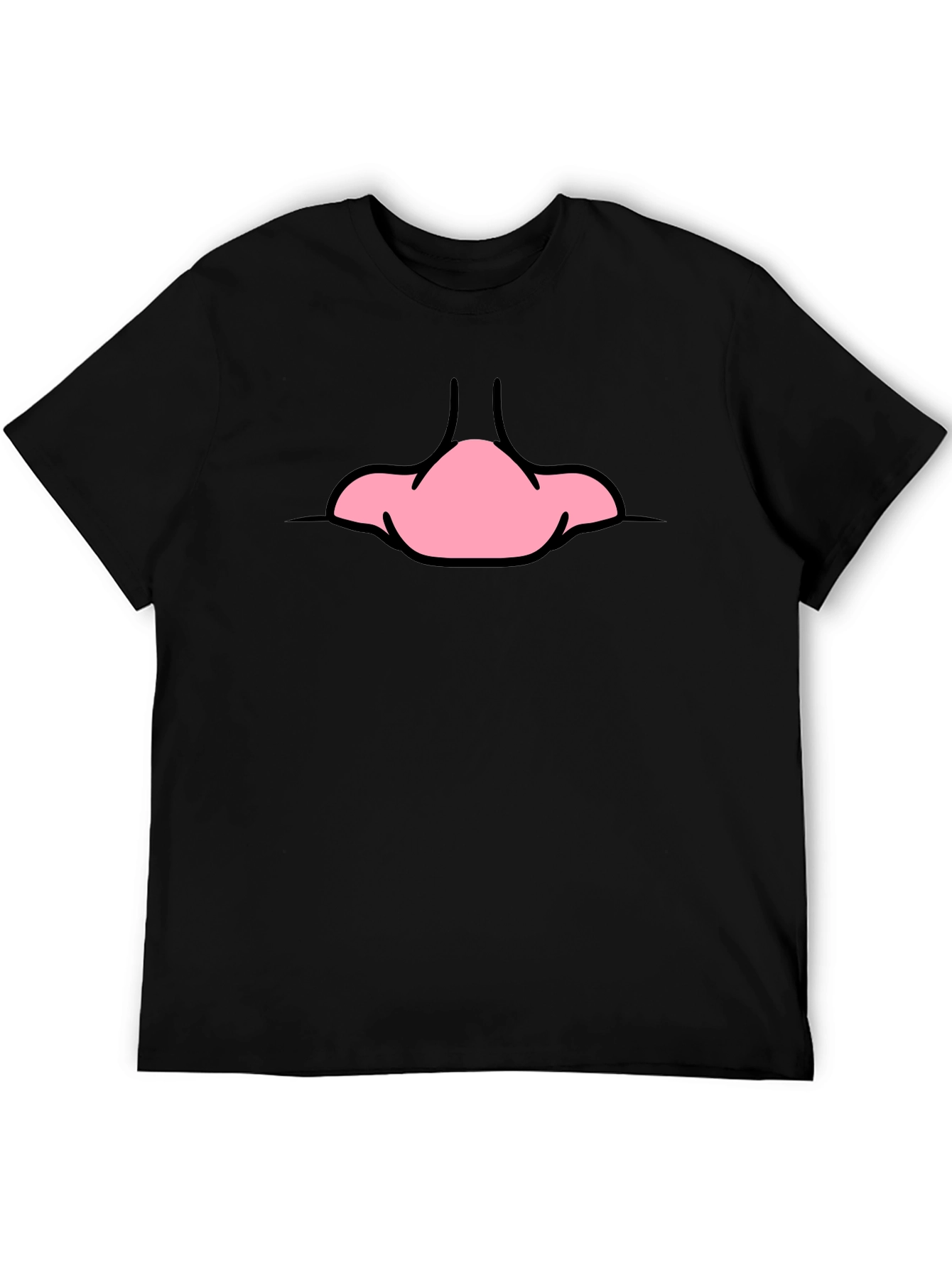 Black Funny Cartoon Nose Black T-Shirt view 5
