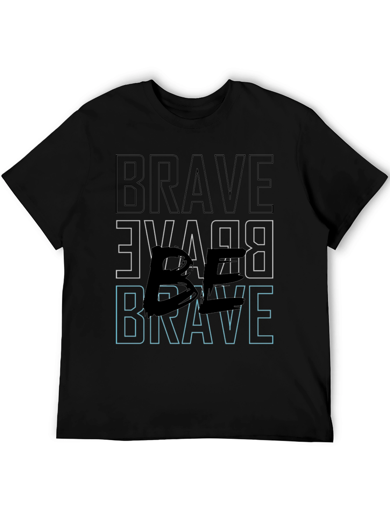 Black Brave Graphic Tee - Bold Black Print view 5