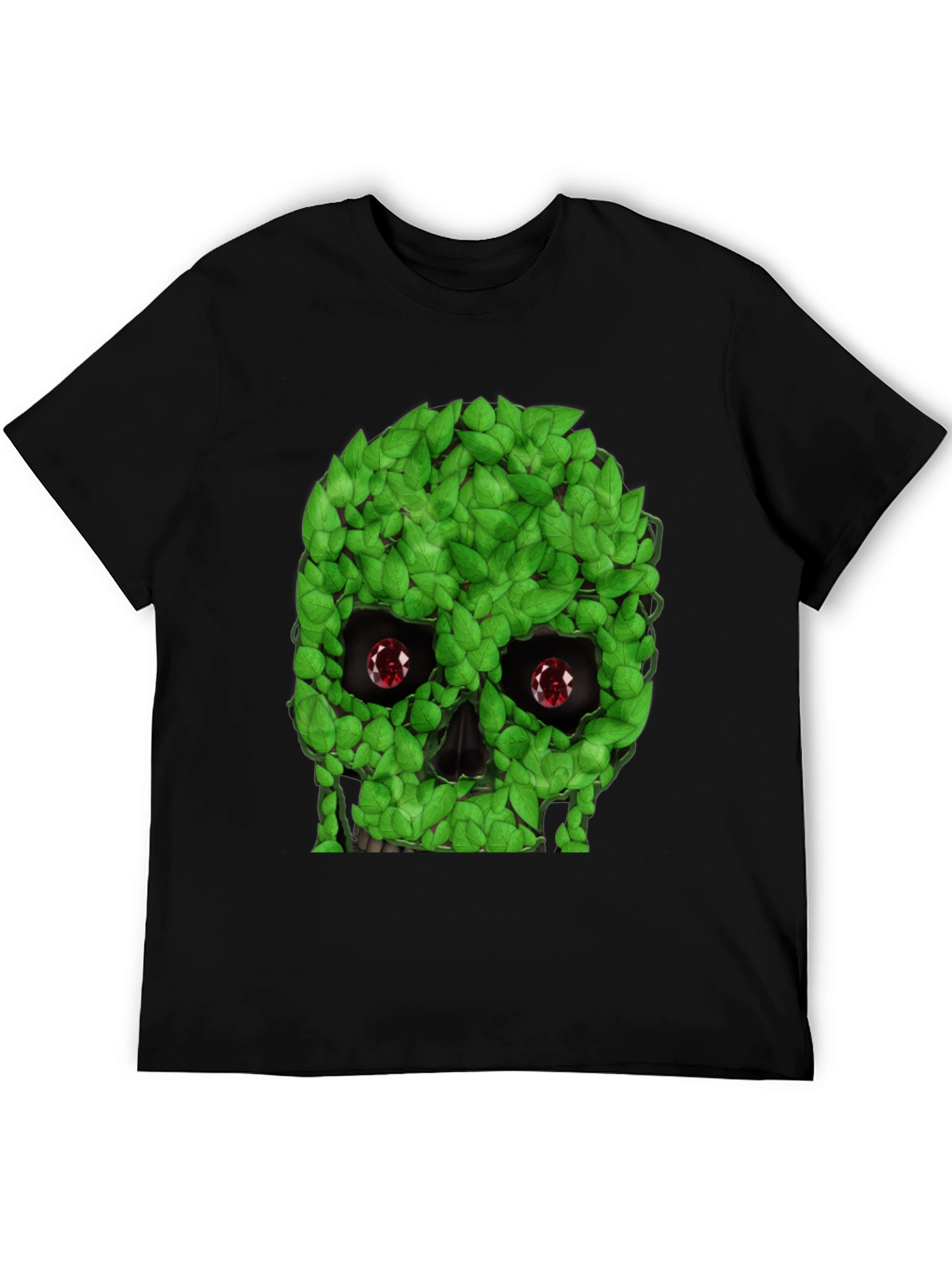 Black Leaf Skull Graphic T-Shirt - Unique Design view 5