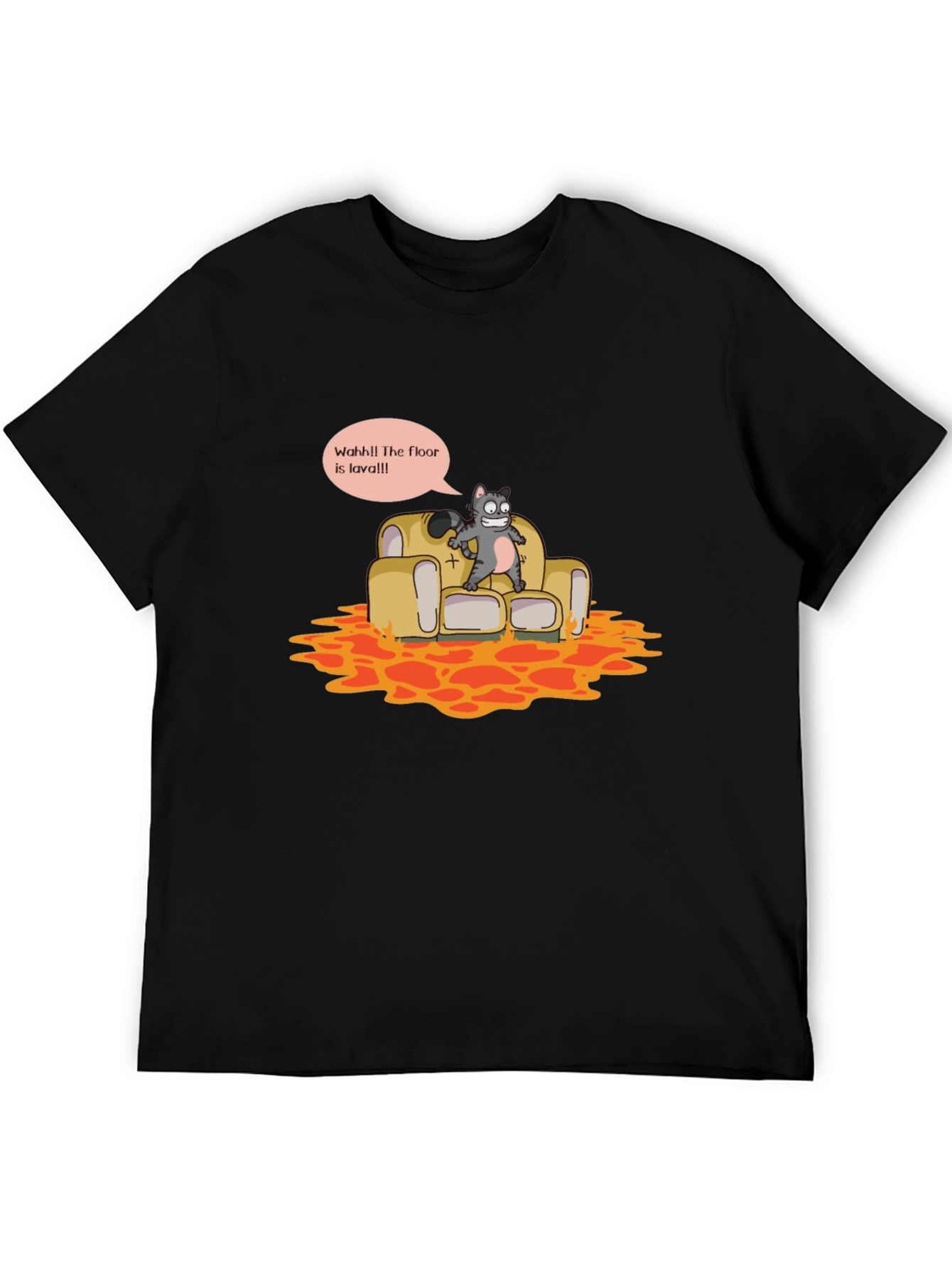 Black The Floor is Lava Funny Graphic Tee view 5