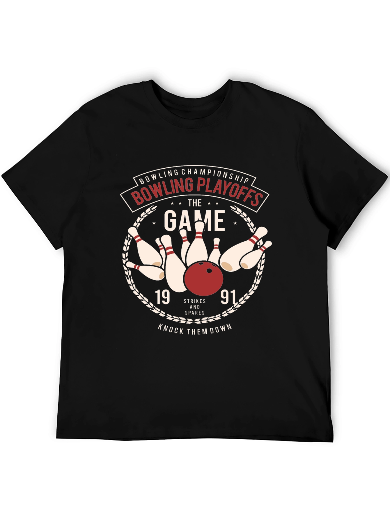 Black Bowling Playoffs Graphic T-Shirt view 5