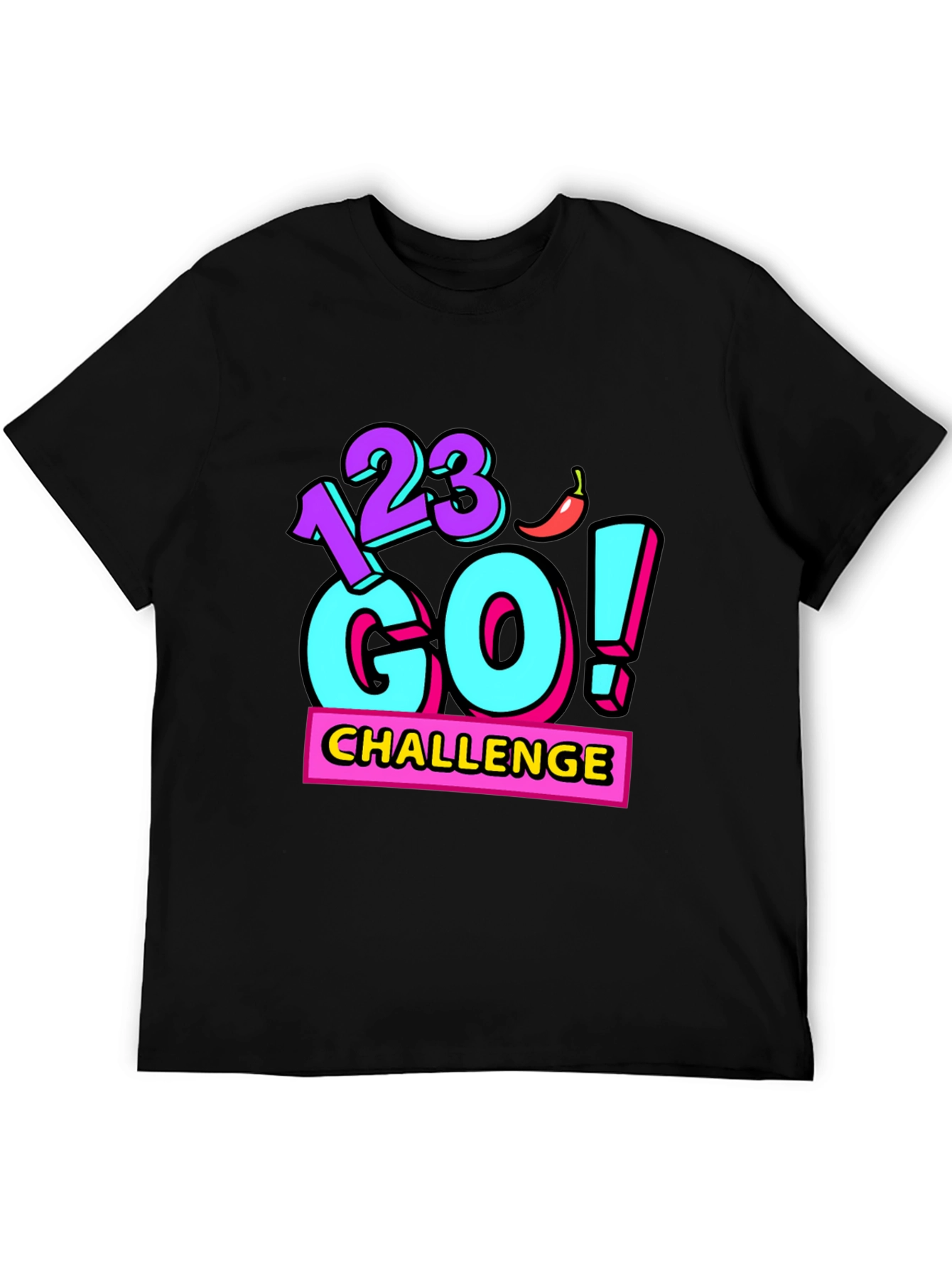 Black 123 Go! Challenge Graphic Tee - Black Cotton Blend view 5
