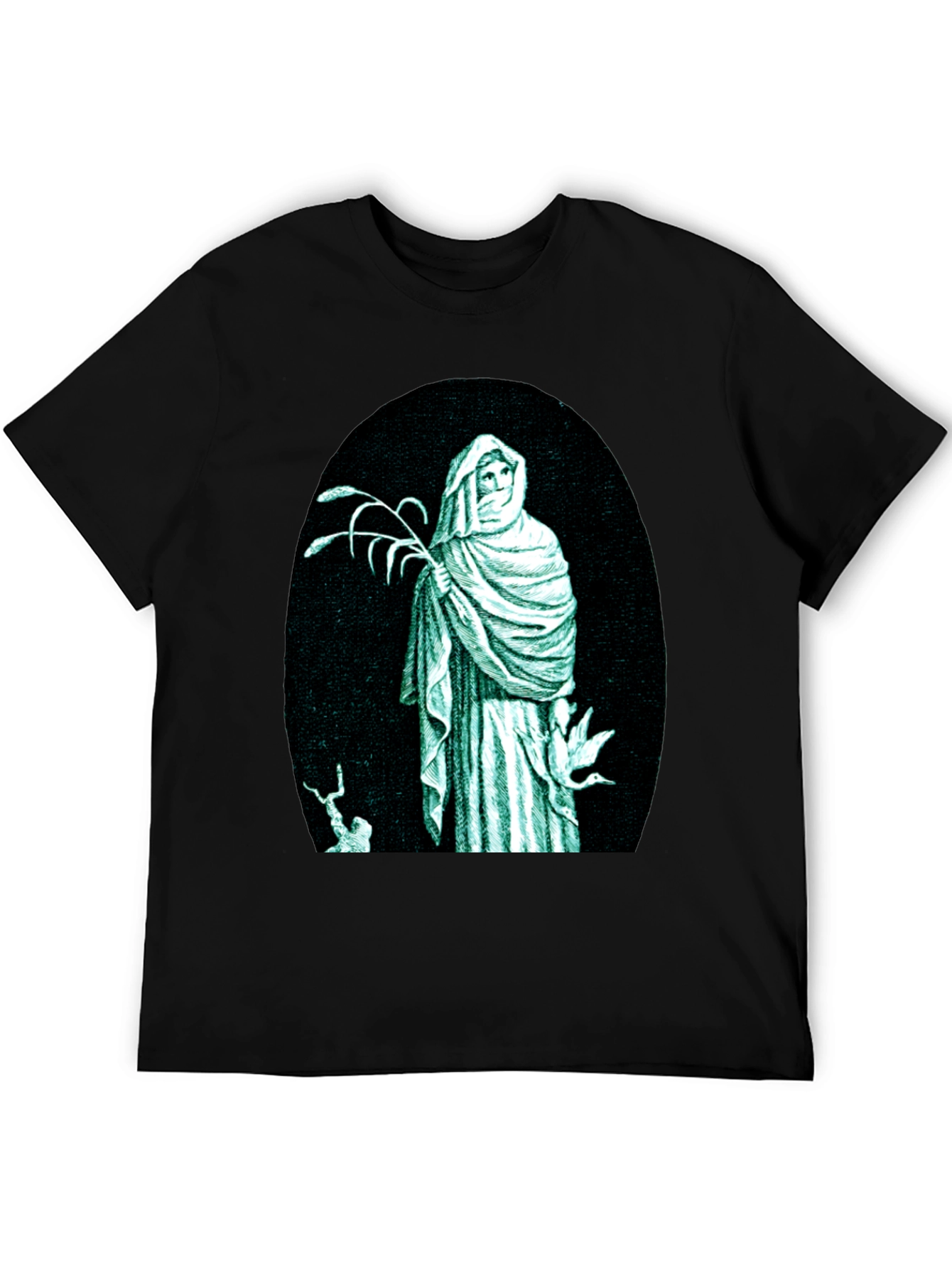 Black Mystic Figure Graphic T-Shirt view 5