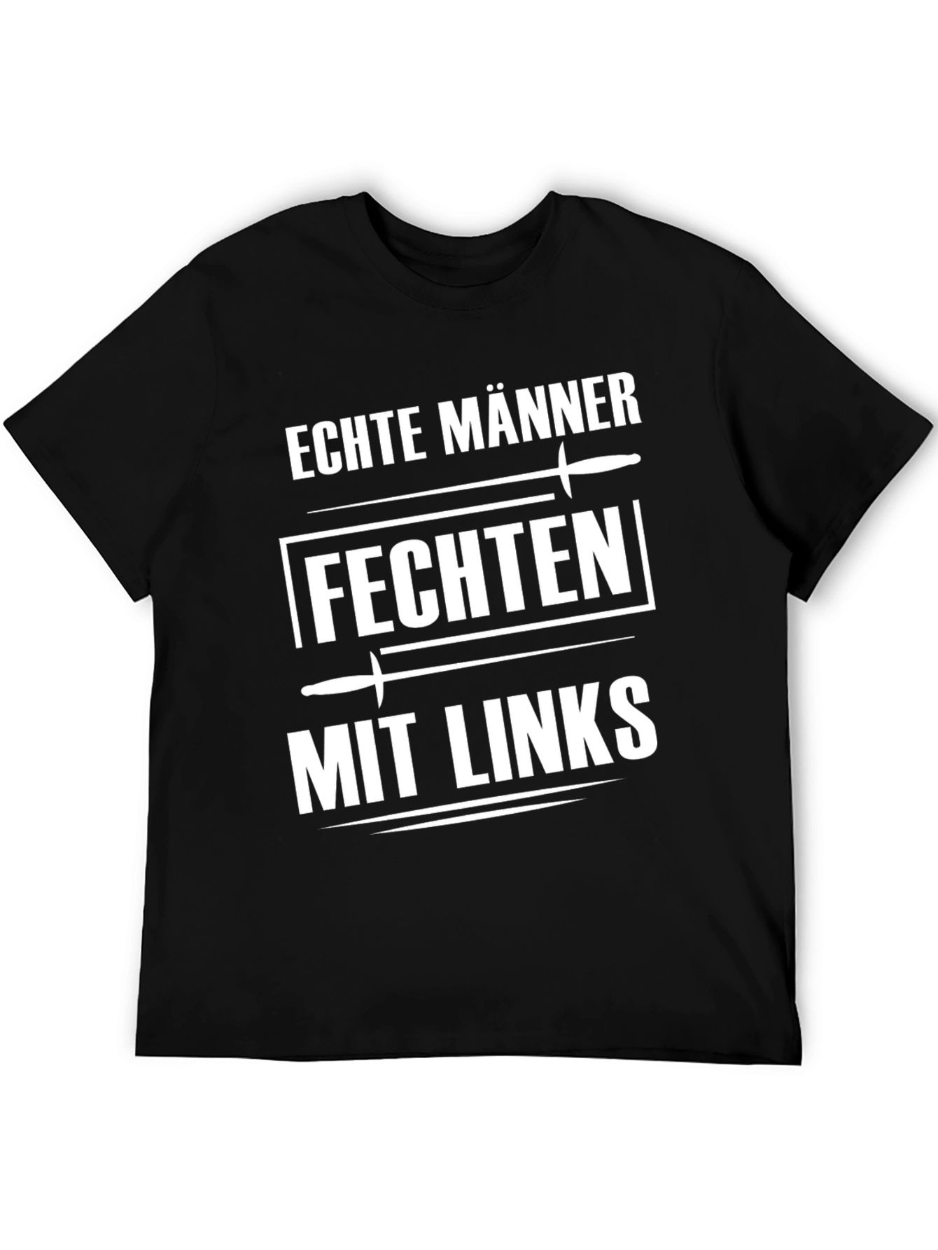 Black Echte Männer Fechten Mit Links T-Shirt view 5