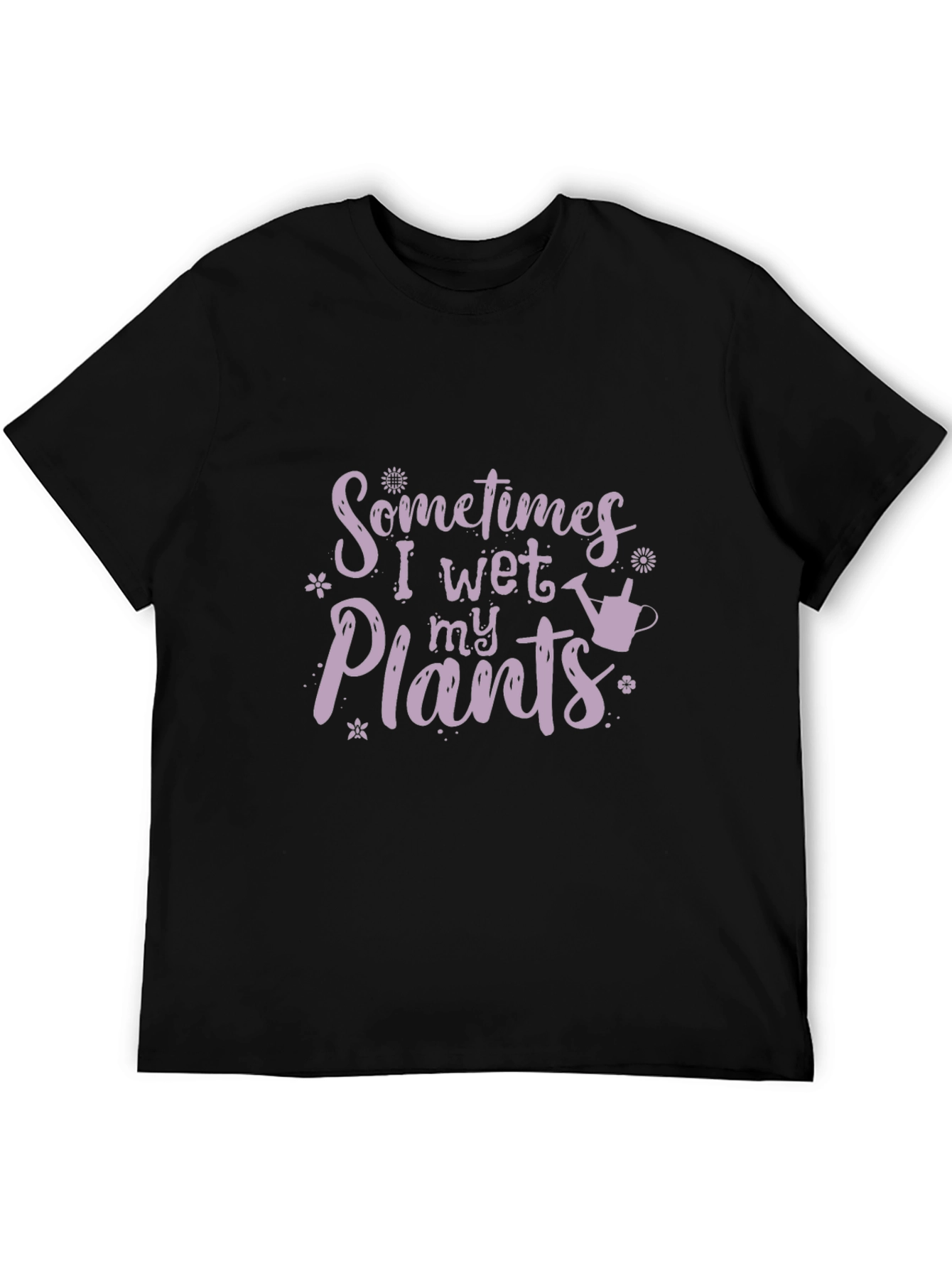 Black Funny Gardening T-Shirt - I Wet My Plants view 5