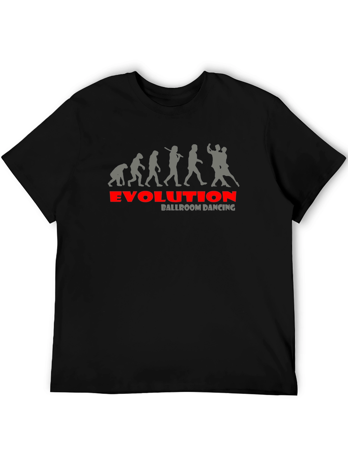 Black Evolution of Ballroom Dancing Graphic T-Shirt view 5