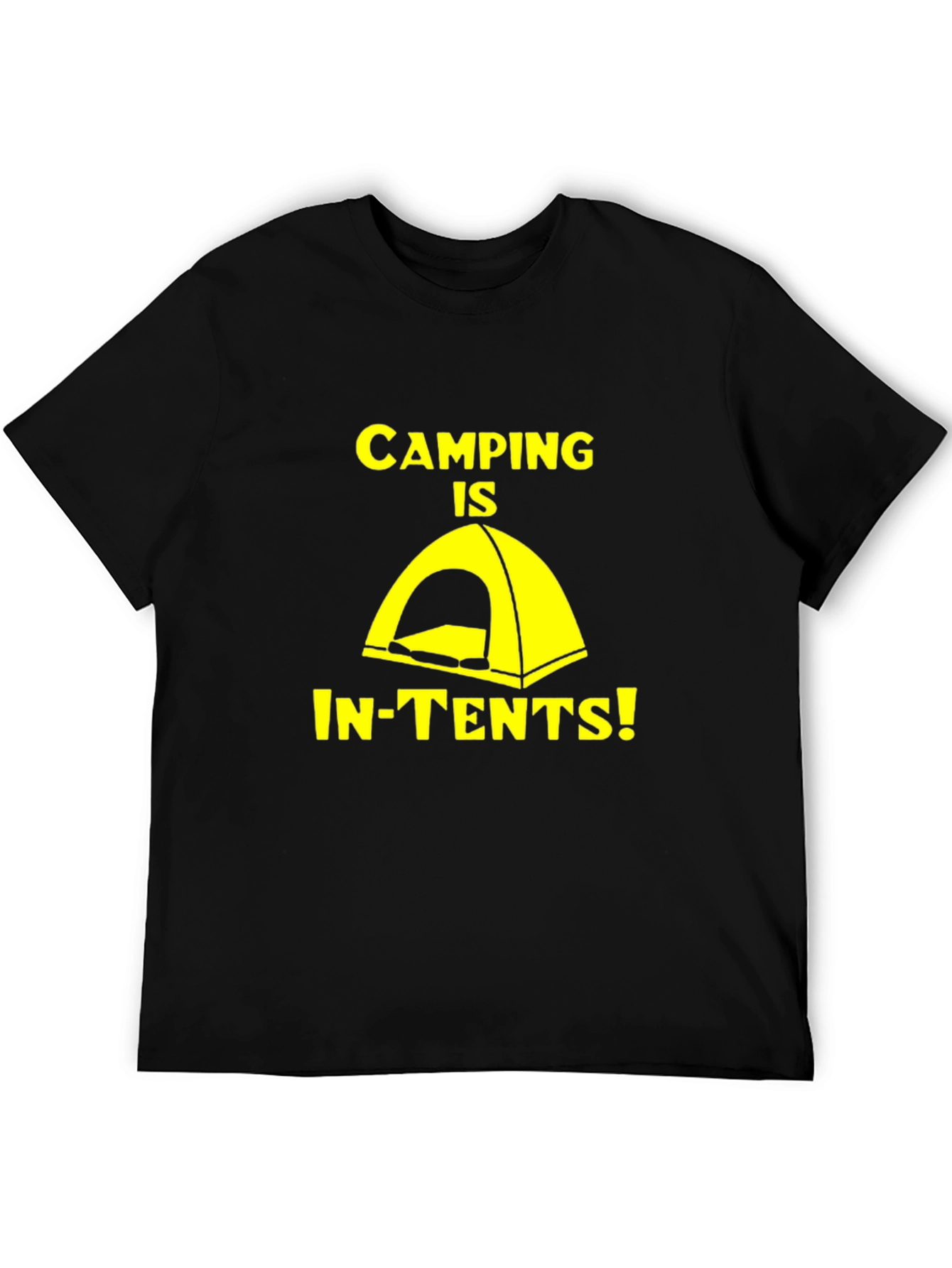 Black Camping Is In-Tents! Novelty Graphic T-Shirt view 5