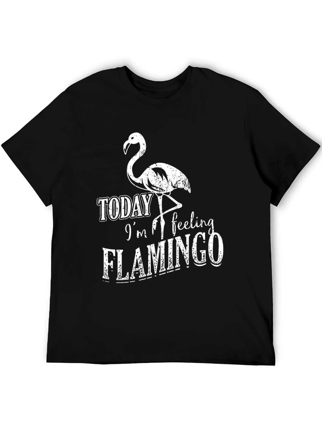 Black Today I'm Feeling Flamingo T-Shirt view 5