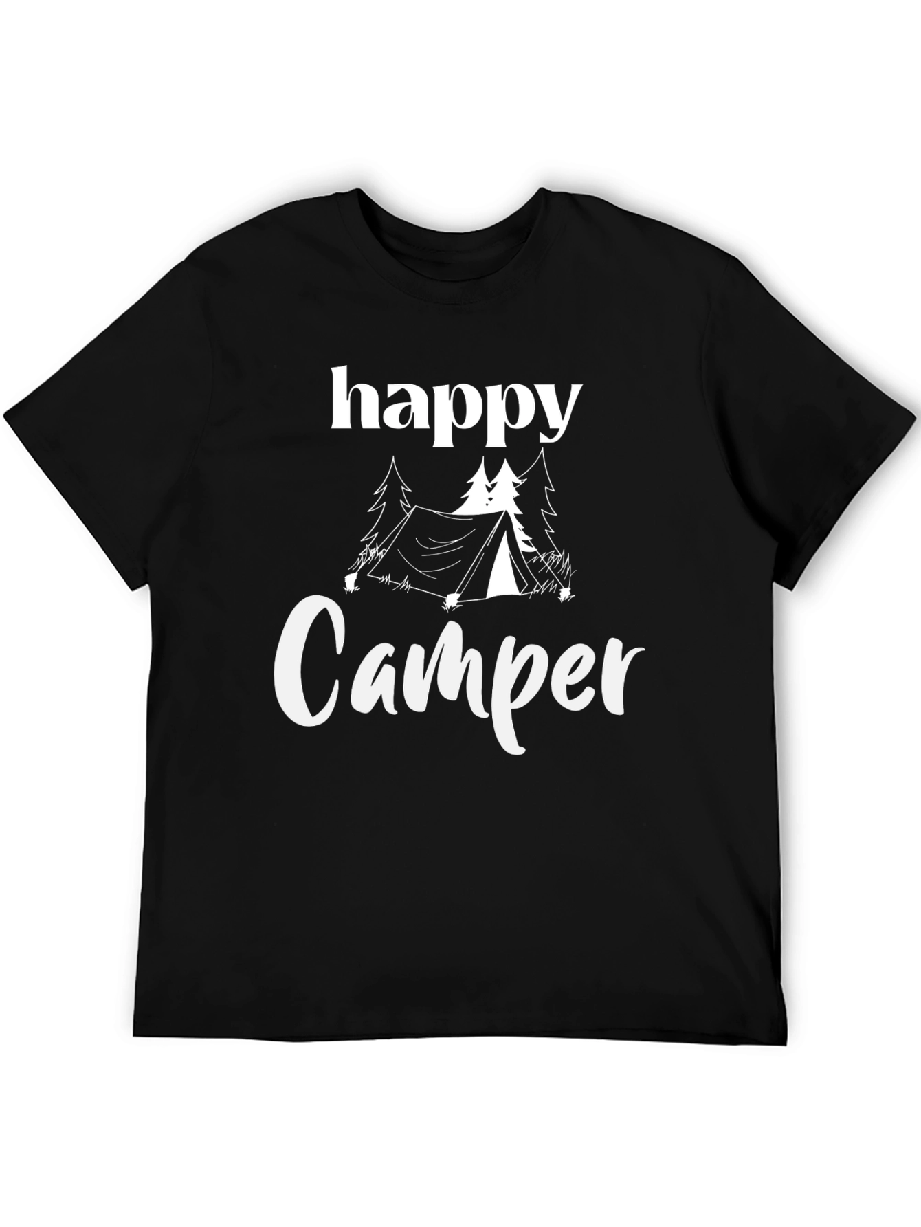 Black Happy Camper T-Shirt - Outdoor Adventure Tee view 5