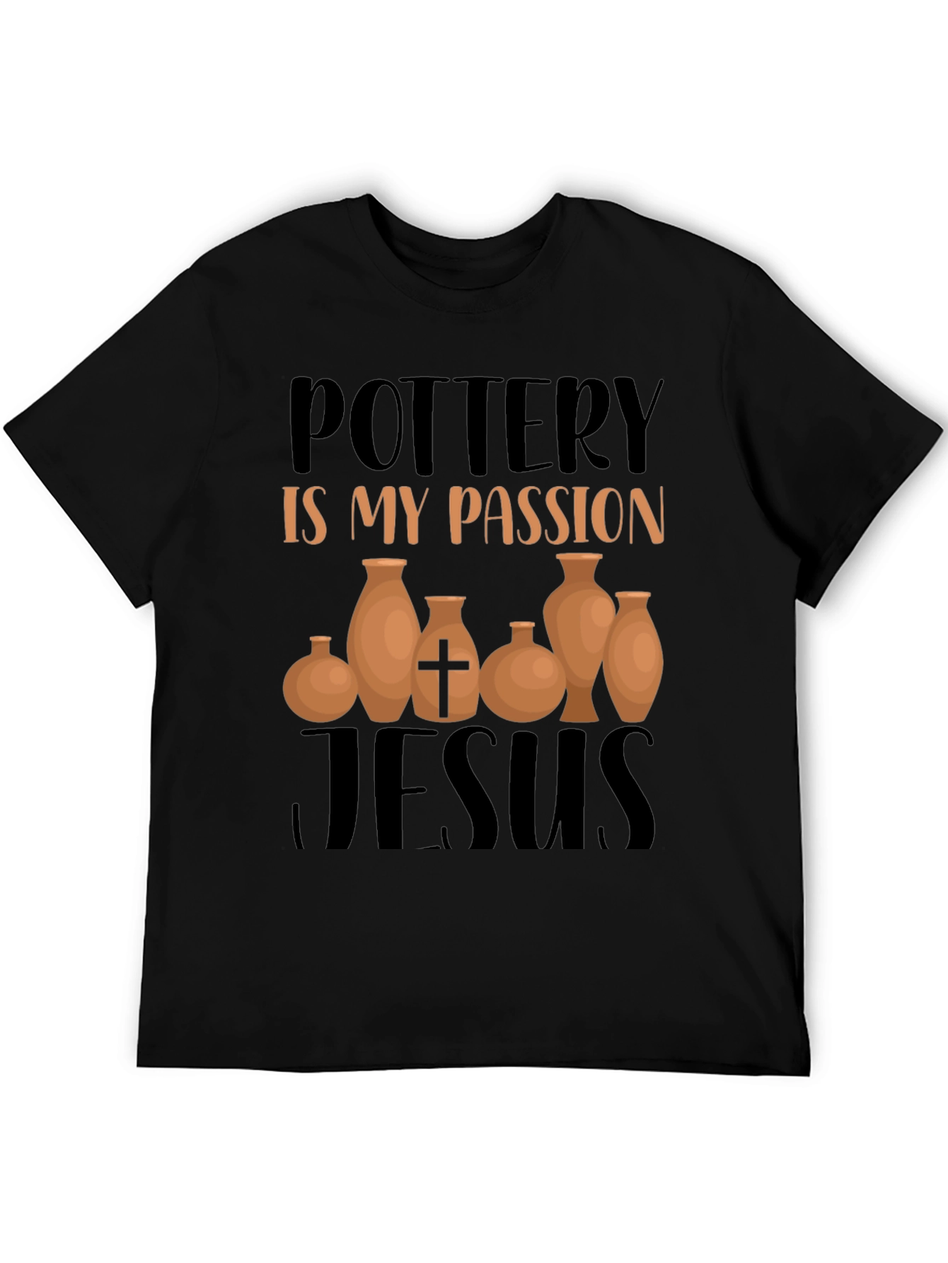 Black Pottery is My Passion Jesus T-Shirt Black view 5