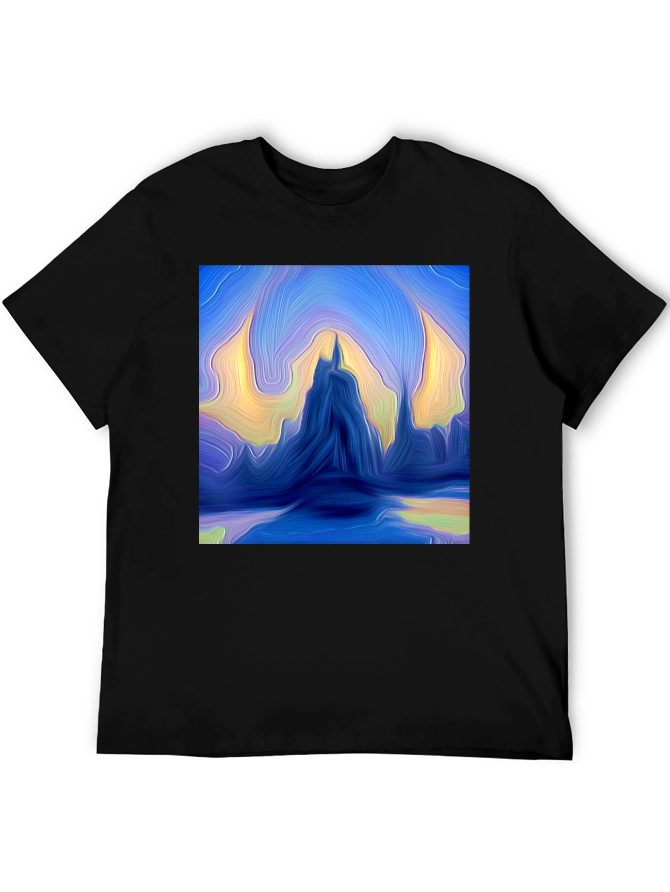 Black Abstract Mountains Graphic Tee view 5