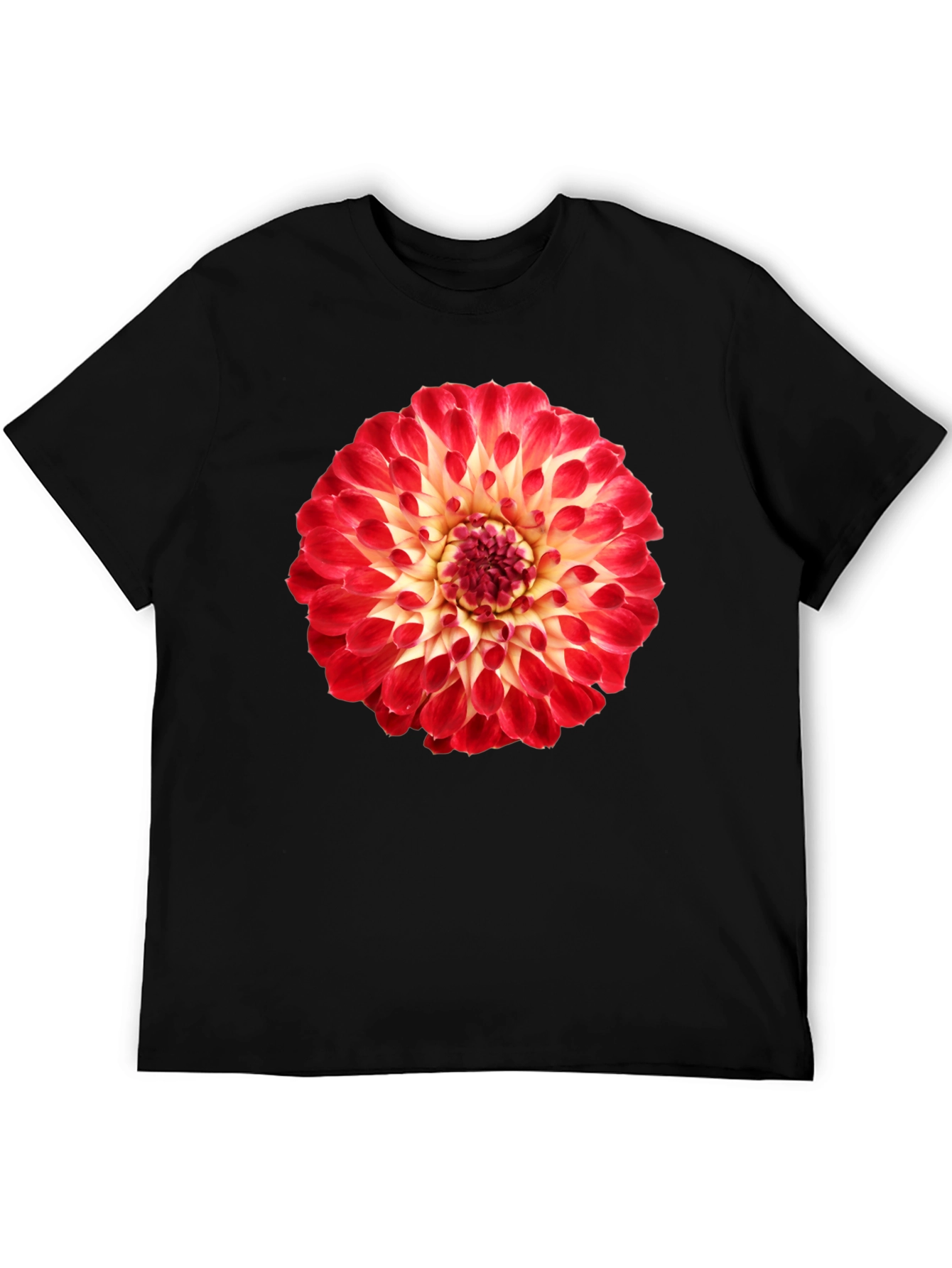 Black Floral Print Tee - Dahlia Design view 5