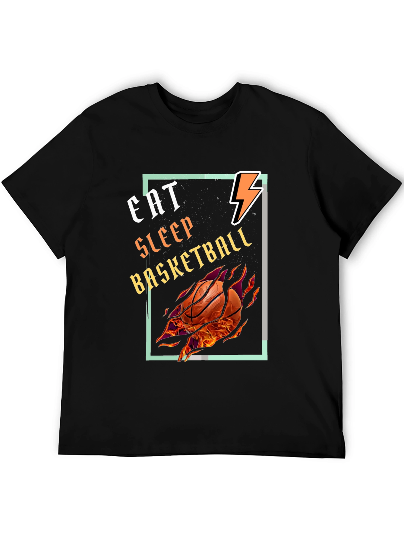 Black Eat Sleep Basketball Graphic Tee - Black T-Shirt view 5