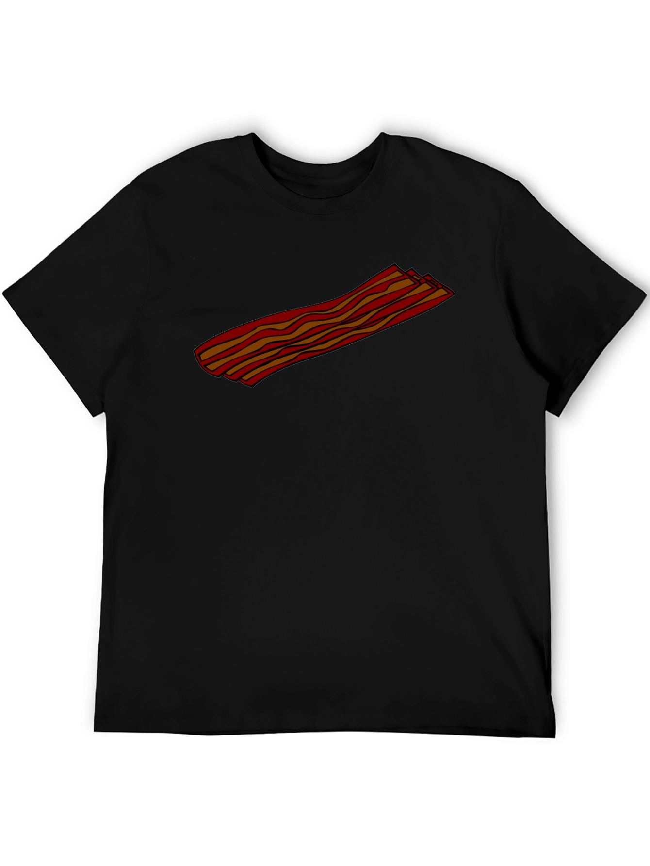 Bacon Strip Graphic Tee - Black Cotton T-Shirt - 5