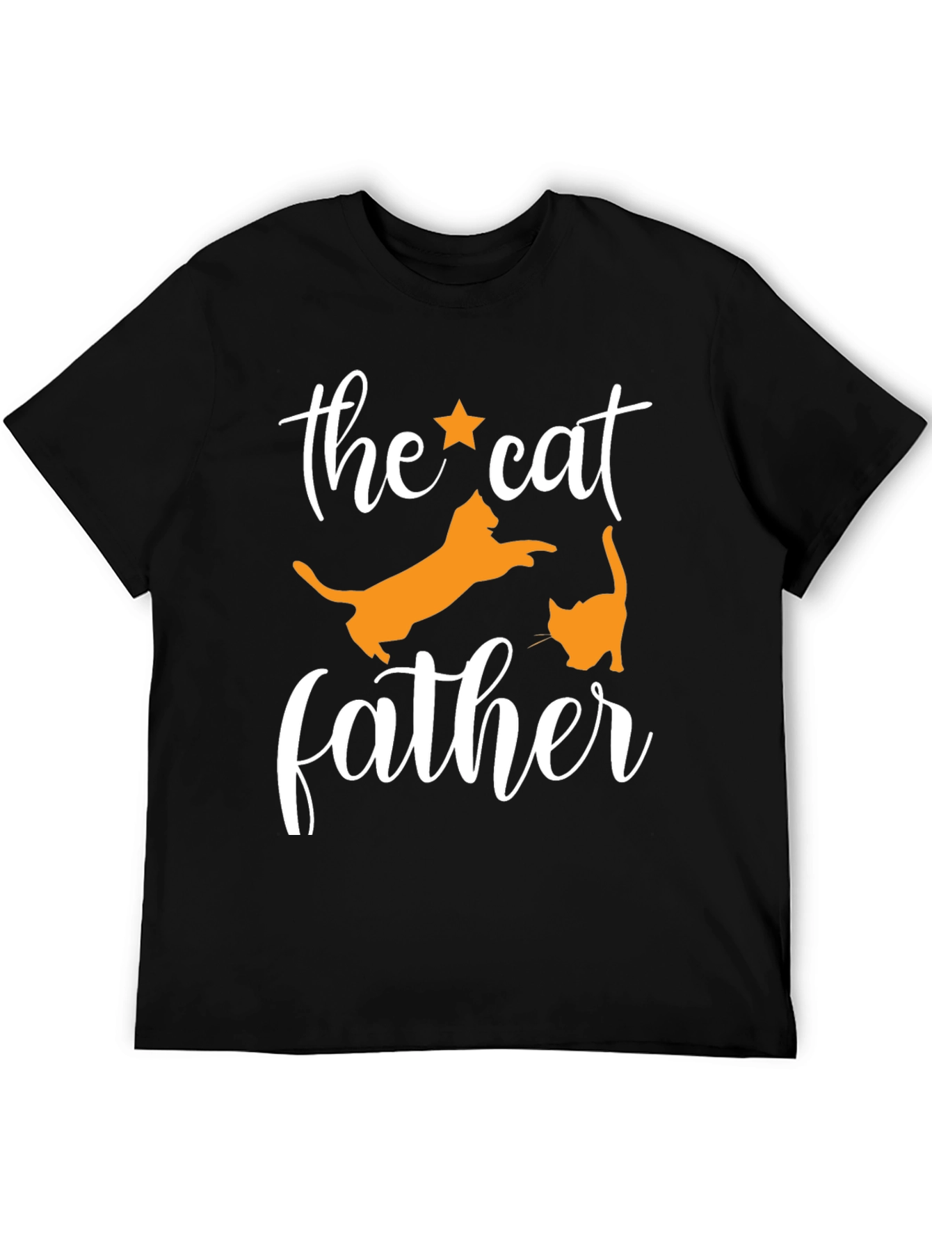 Black The Cat Father Black T-Shirt view 5