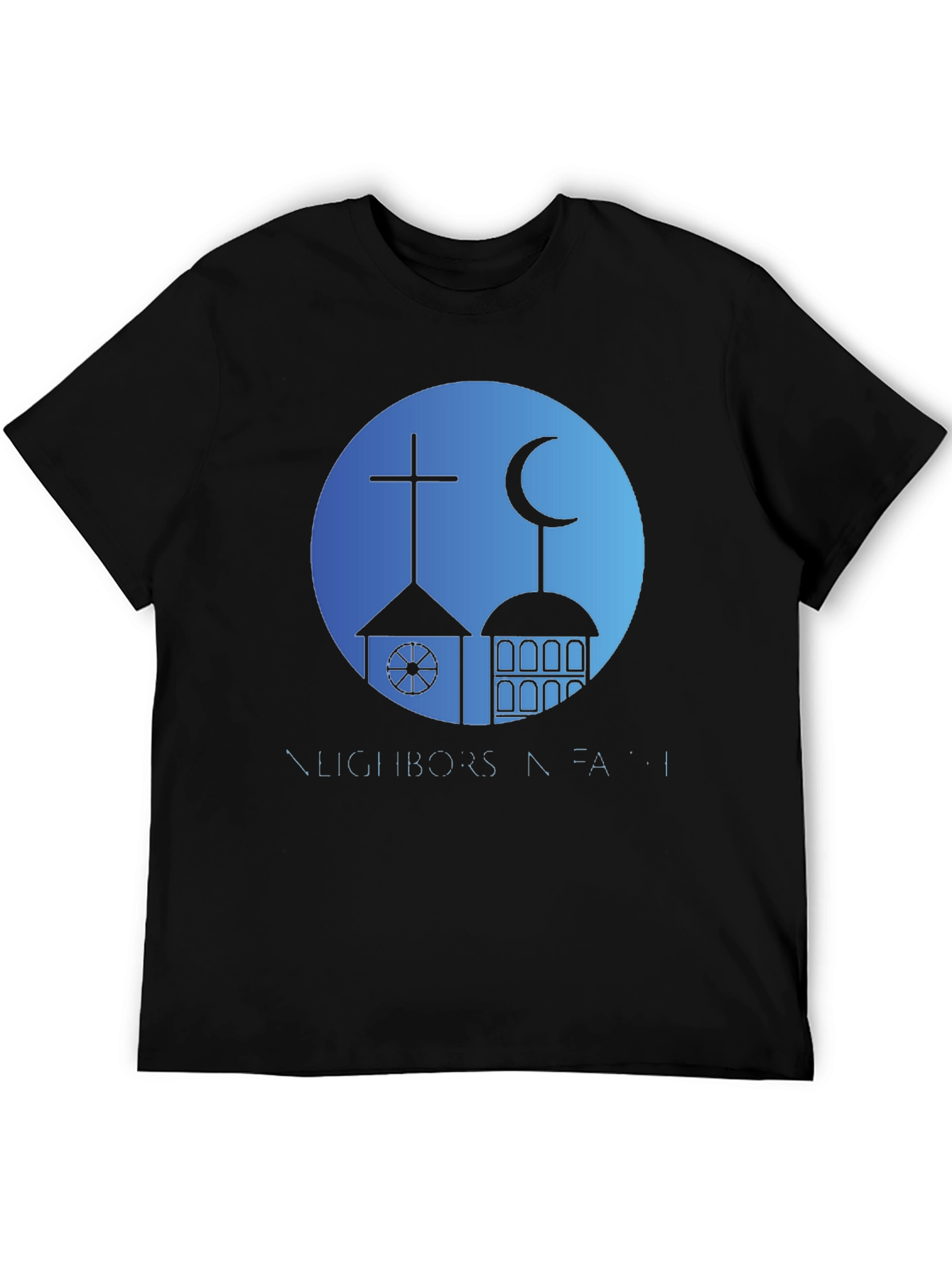 Black Neighbors in Faith T-Shirt - Religious Harmony Design view 5