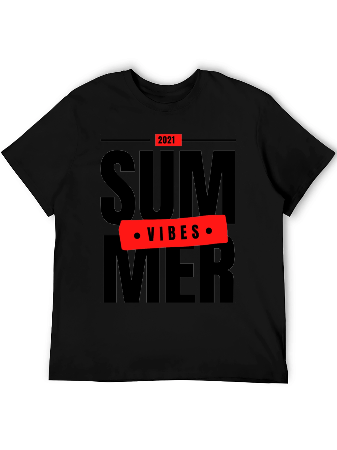 Black Summer Vibes 2021 Black T-Shirt view 5