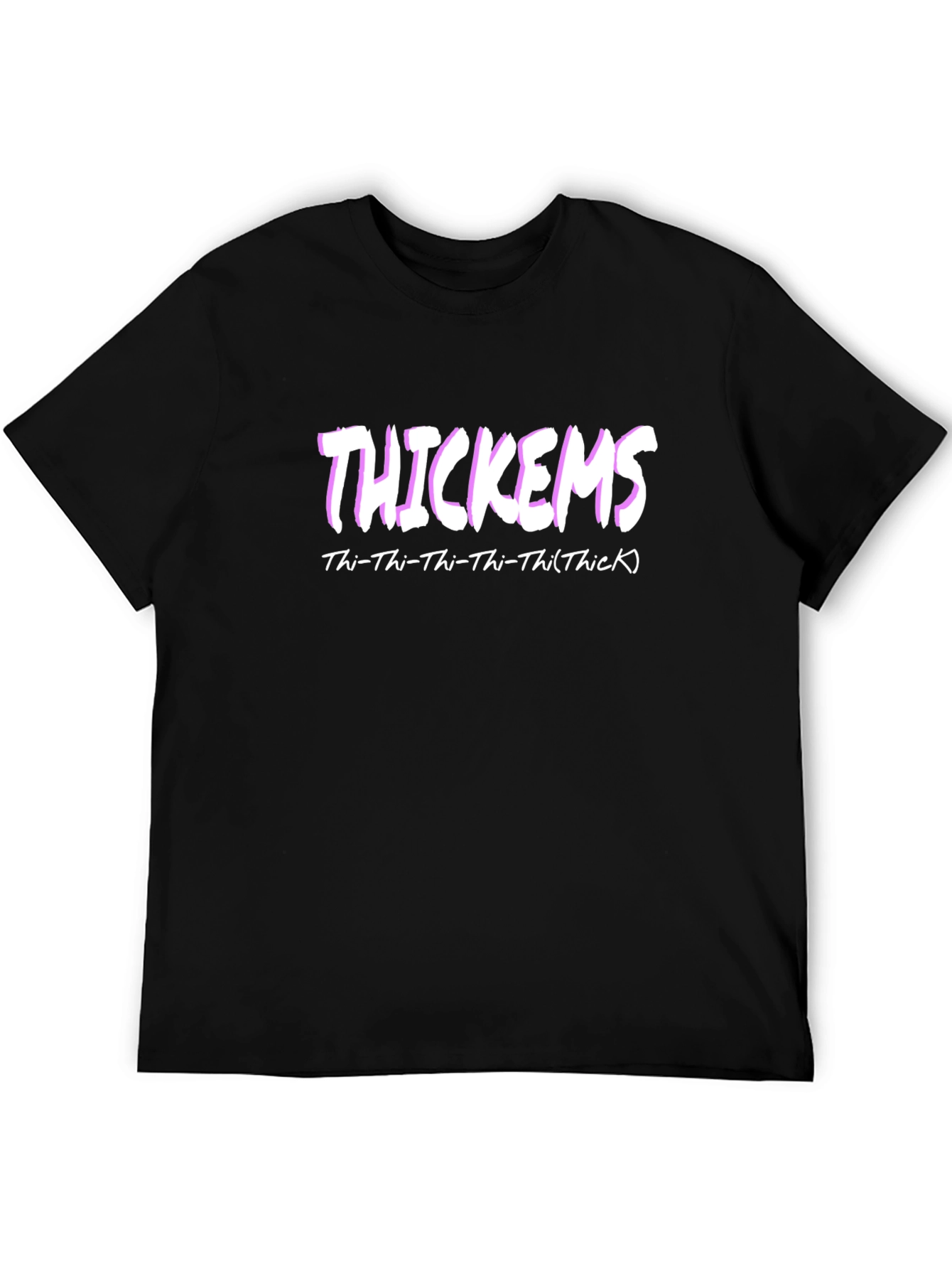 Black Thickems Graphic T-Shirt - Thi-Thi-Thi-Thi(Thick) view 5