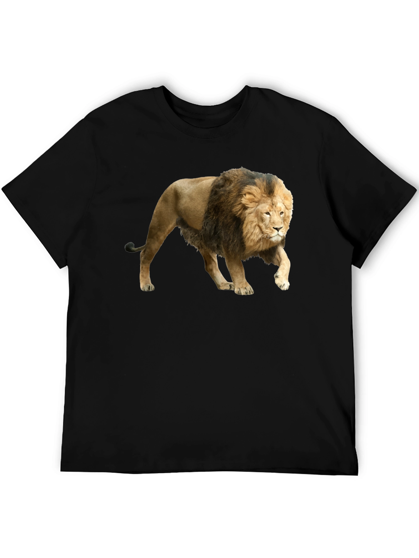 Black Lion Graphic Black T-Shirt view 5