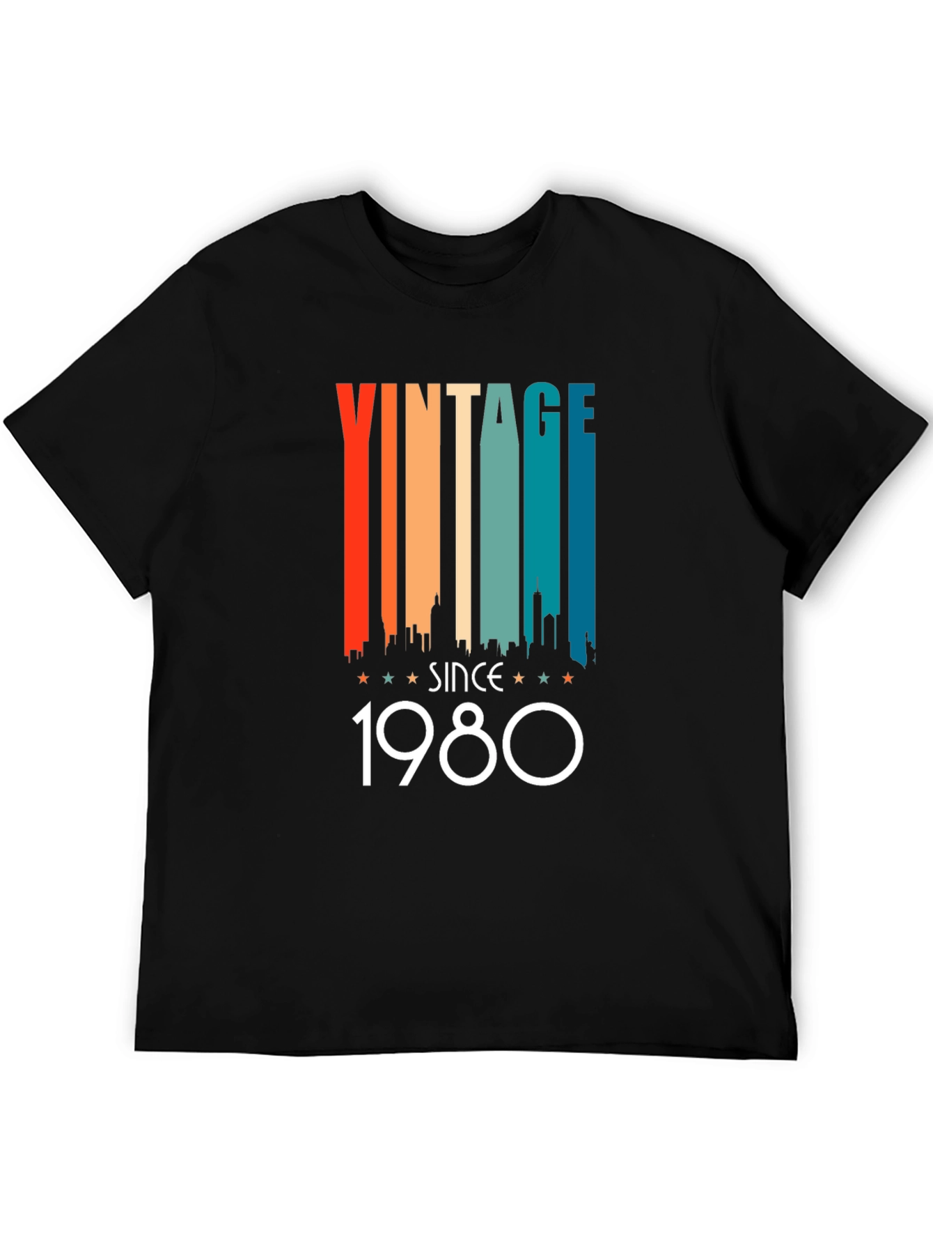 Black Vintage Since 1980 Black T-Shirt view 5