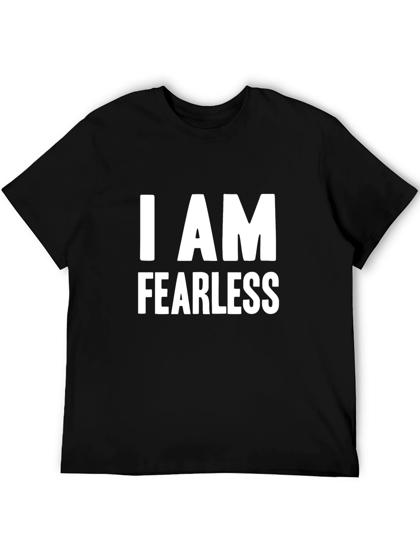 Black Fearless Black Graphic Tee - Bold Statement T-Shirt view 5
