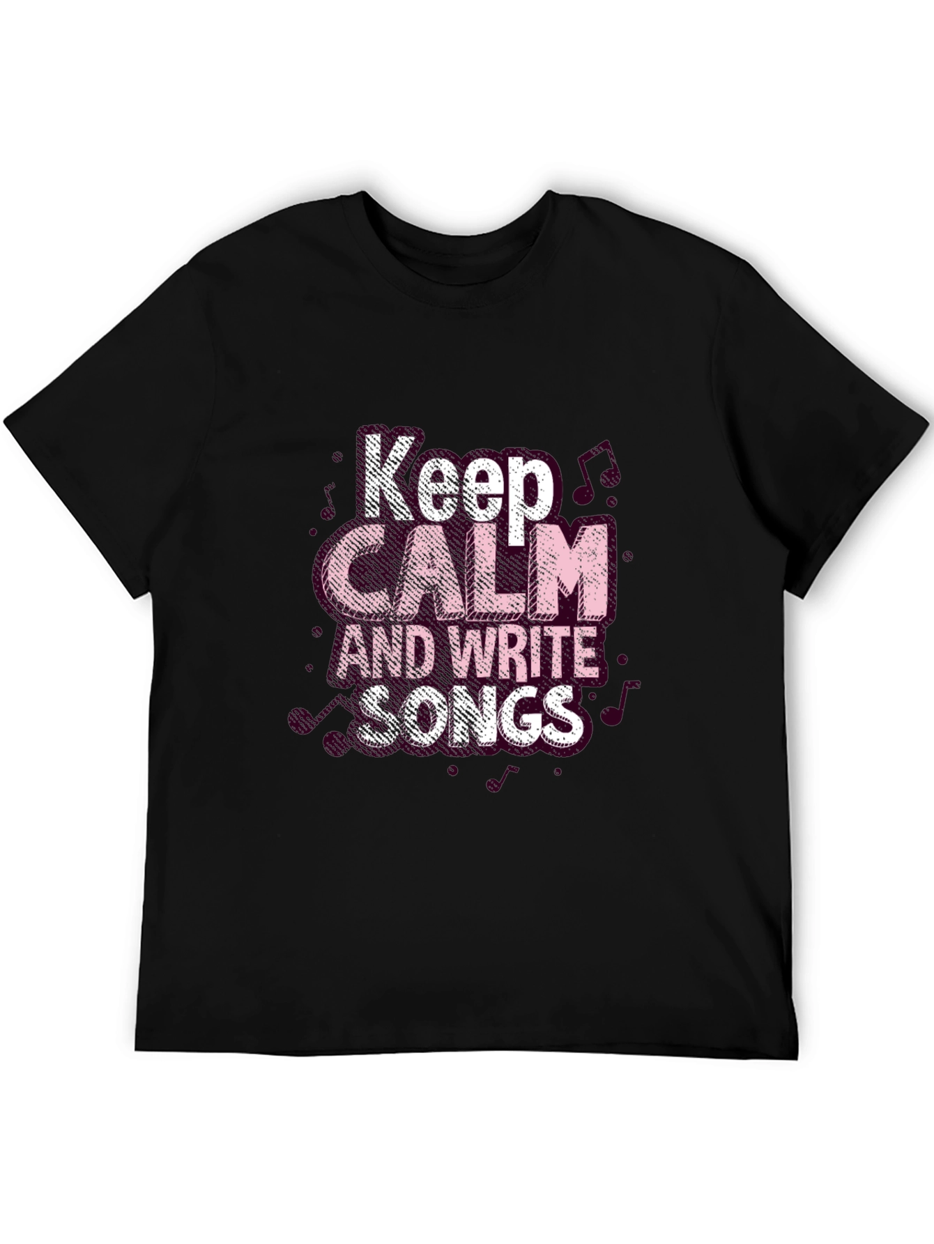Black Keep Calm and Write Songs Black T-Shirt view 5