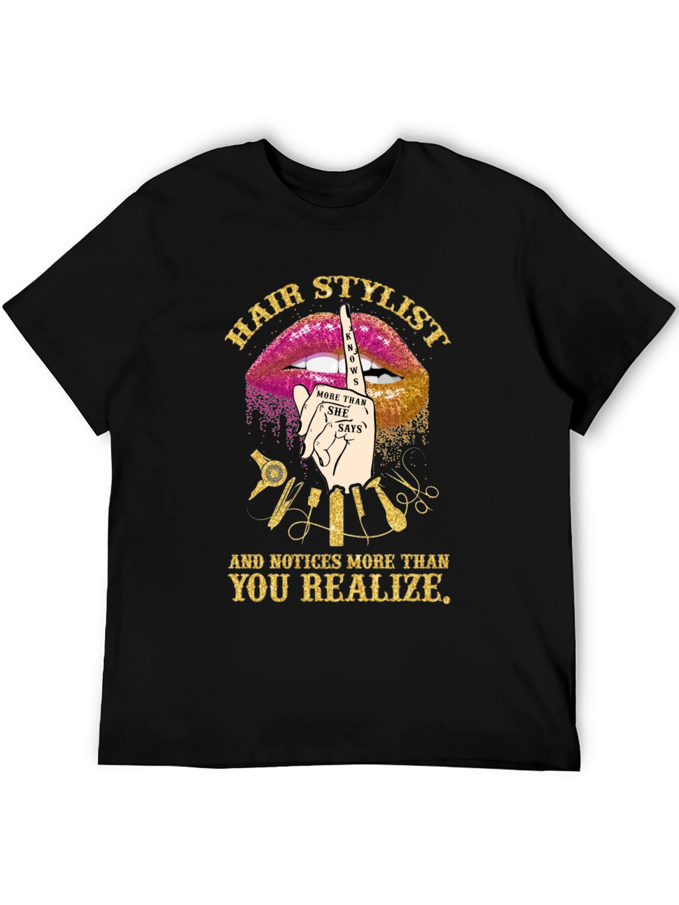 Black Hair Stylist Knows More Funny Graphic Tee view 5