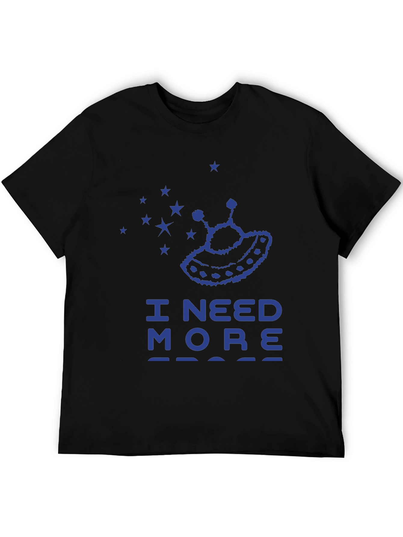 Black I Need More Space Graphic Tee, Alien UFO Shirt view 5