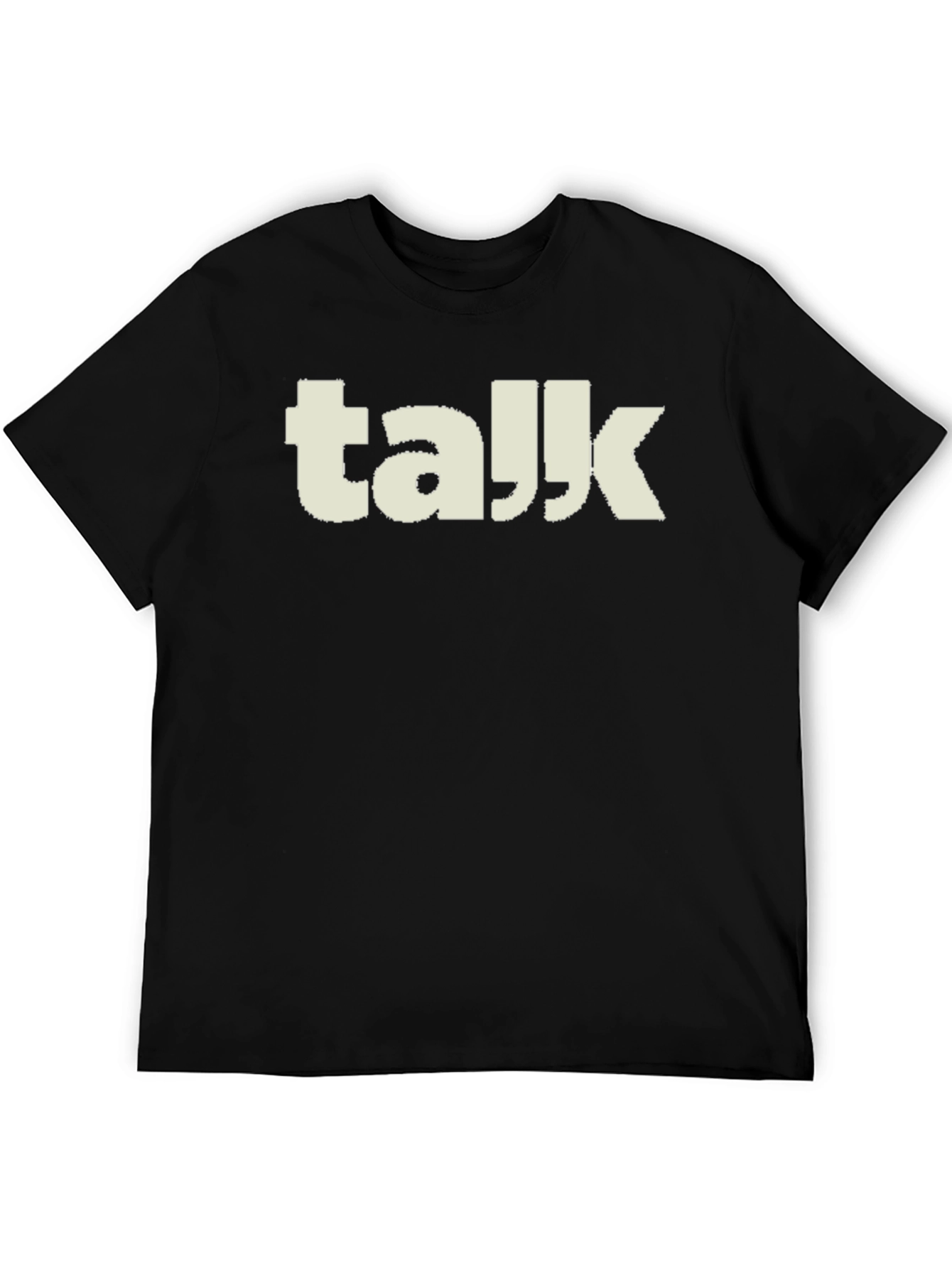 Black Talk T-Shirt - Black Crew Neck Graphic Tee view 5