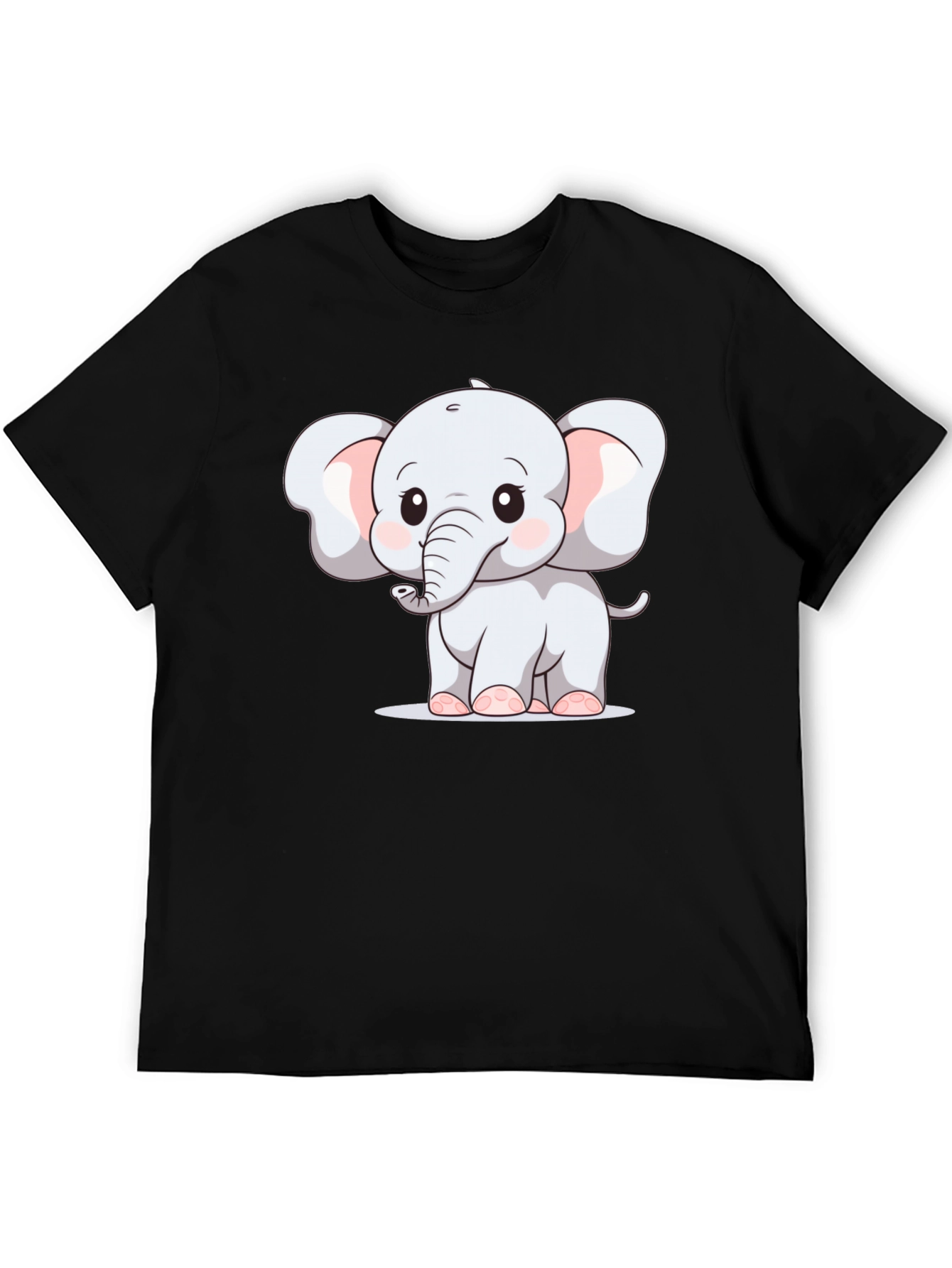 Black Cute Elephant Graphic Tee - Black view 5