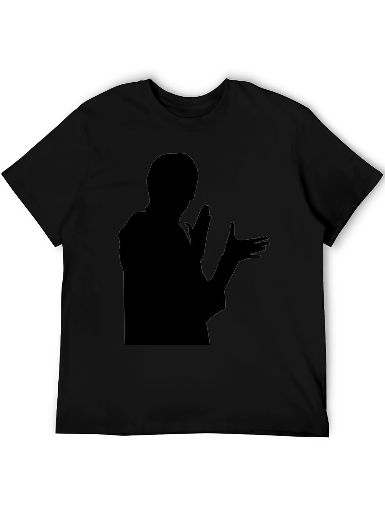 Black Silhouette Graphic T-Shirt - Bold Black Design view 5