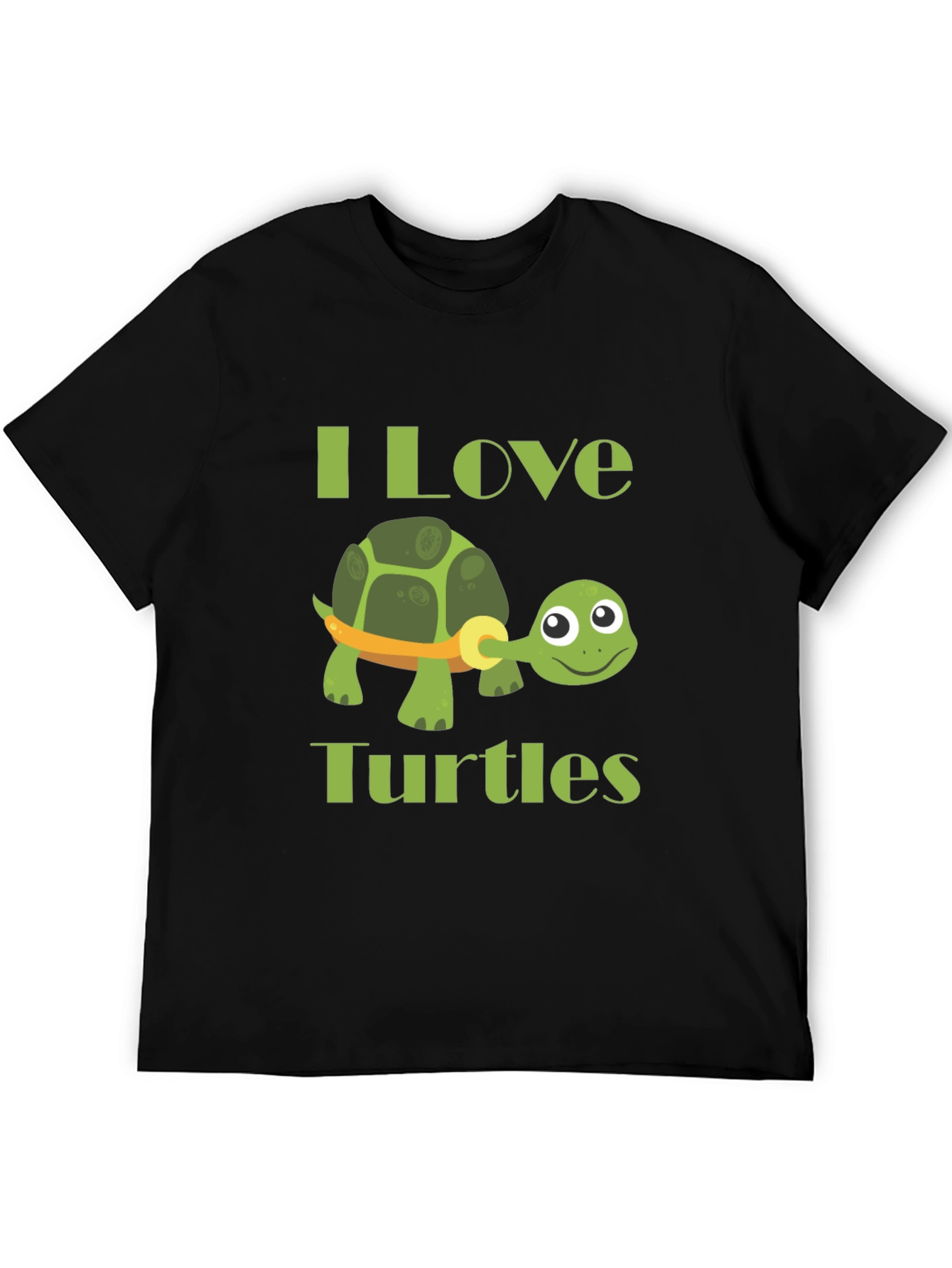 Black I Love Turtles Graphic T-Shirt view 5