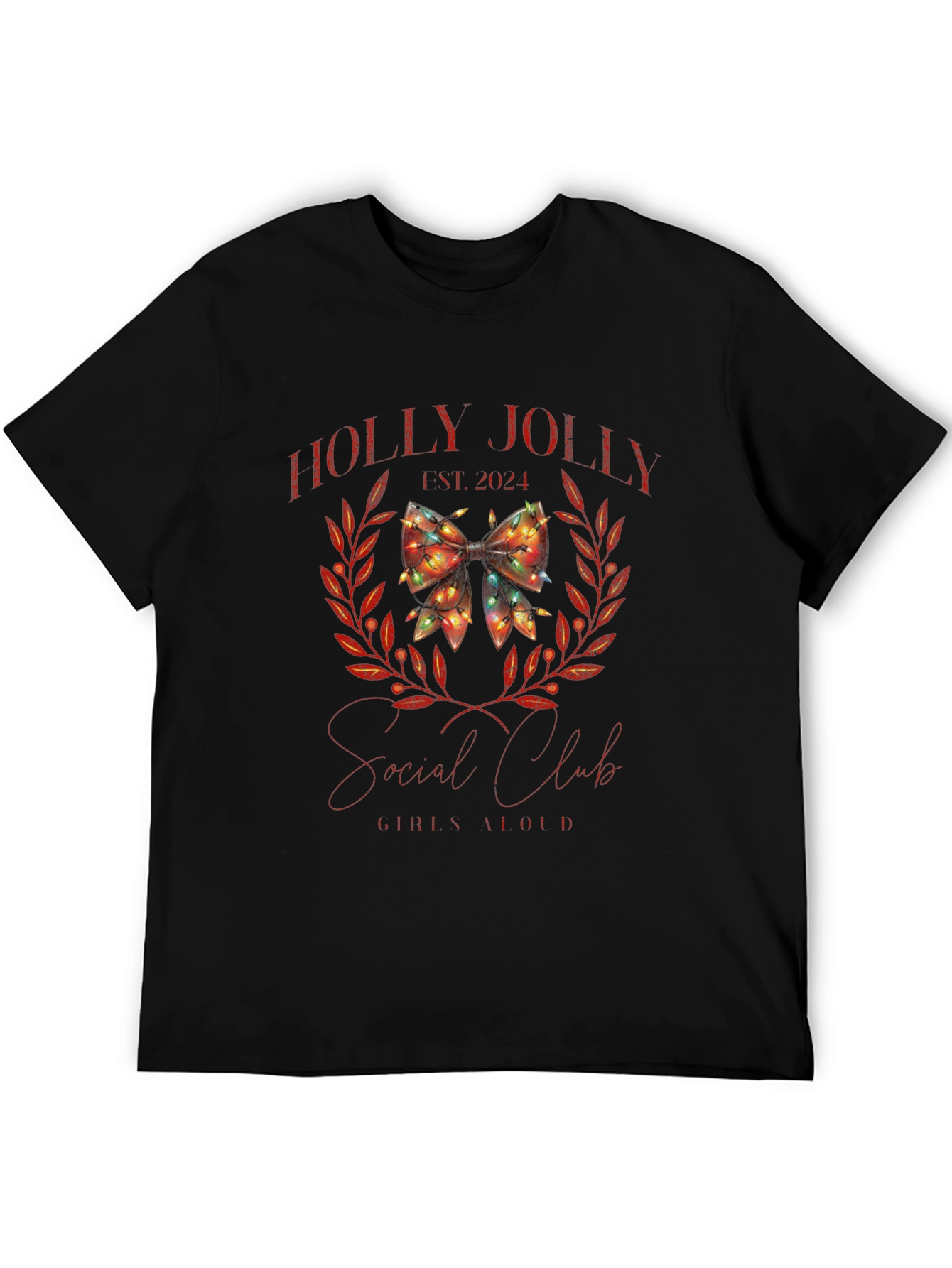 Black Holly Jolly Social Club Tee view 5